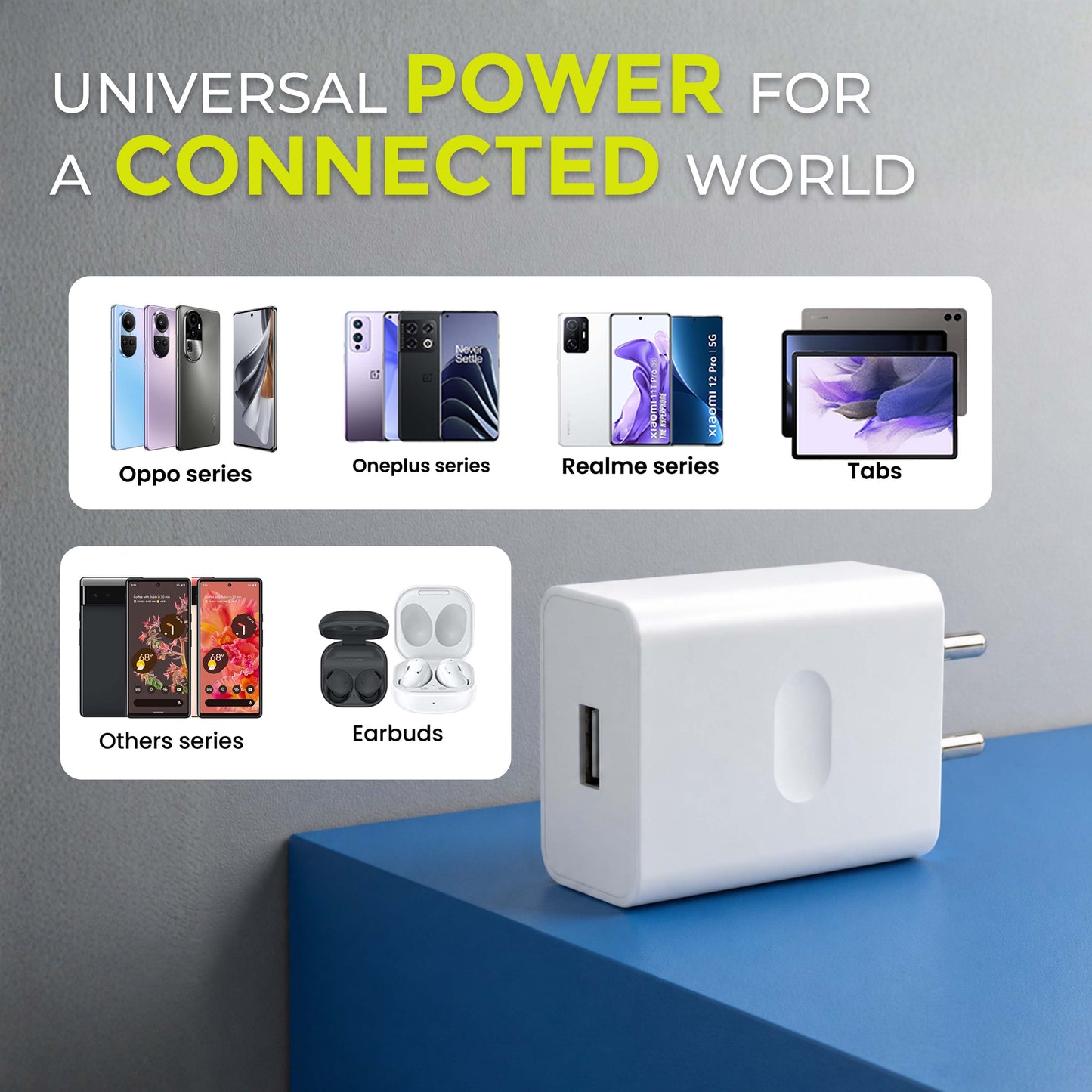 MK-483 Fast Charger 33W With Type-C Cable for Smartphones, tablets & more