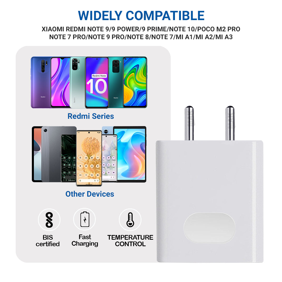 33W Turbo Technology Fast Charger With Cable|Wall Charger Adapter Fast Charging|QC Charging (Cable Included)