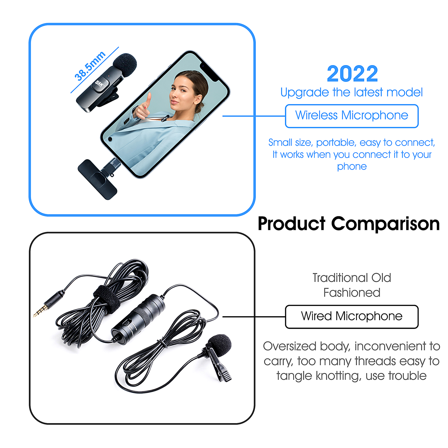 MK-08 Wireless Lavalier Microphone Collar Mic