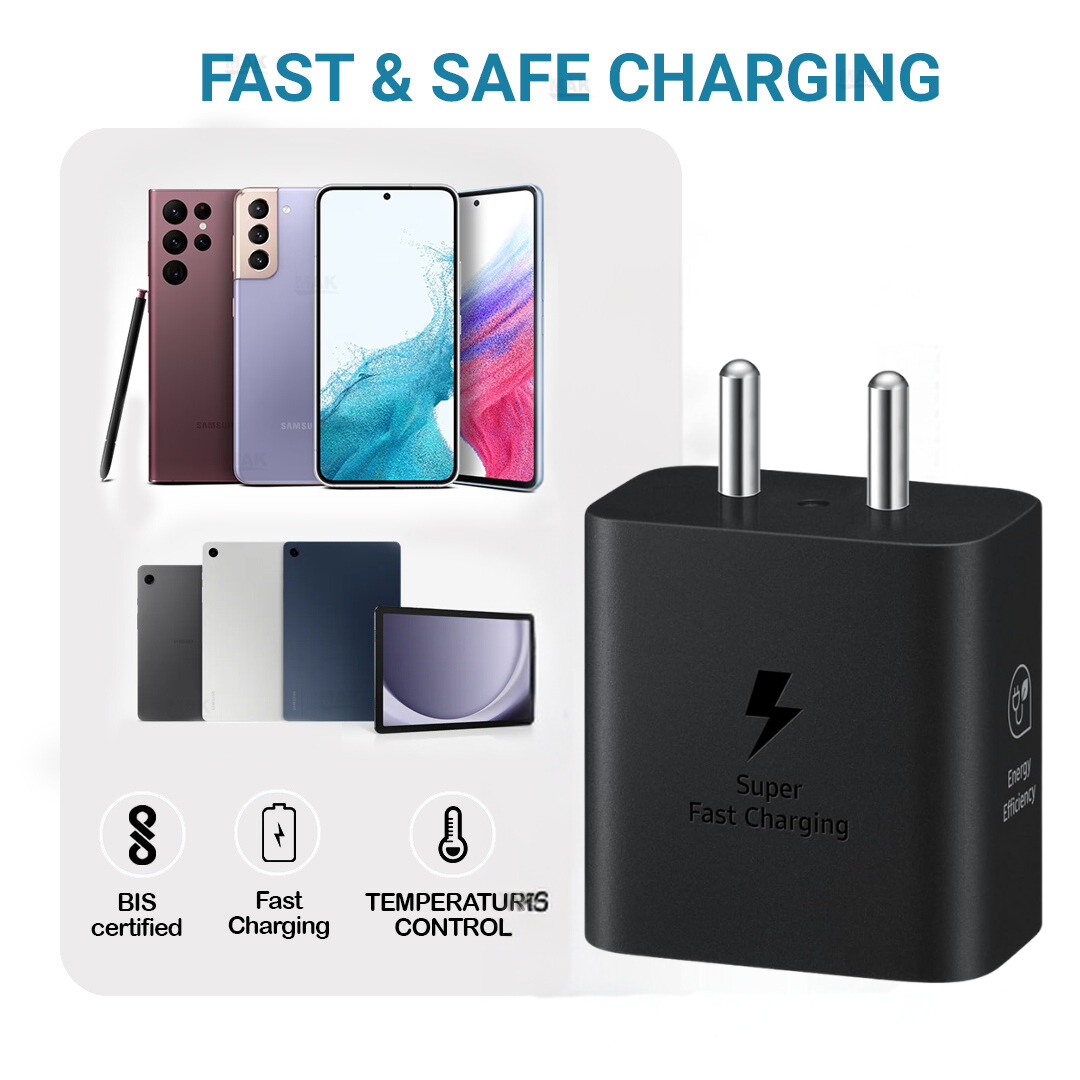 25W Type C Port Super Fast Charging, PD 3.0 PPS Wall C to C Charger Adapter (Black)