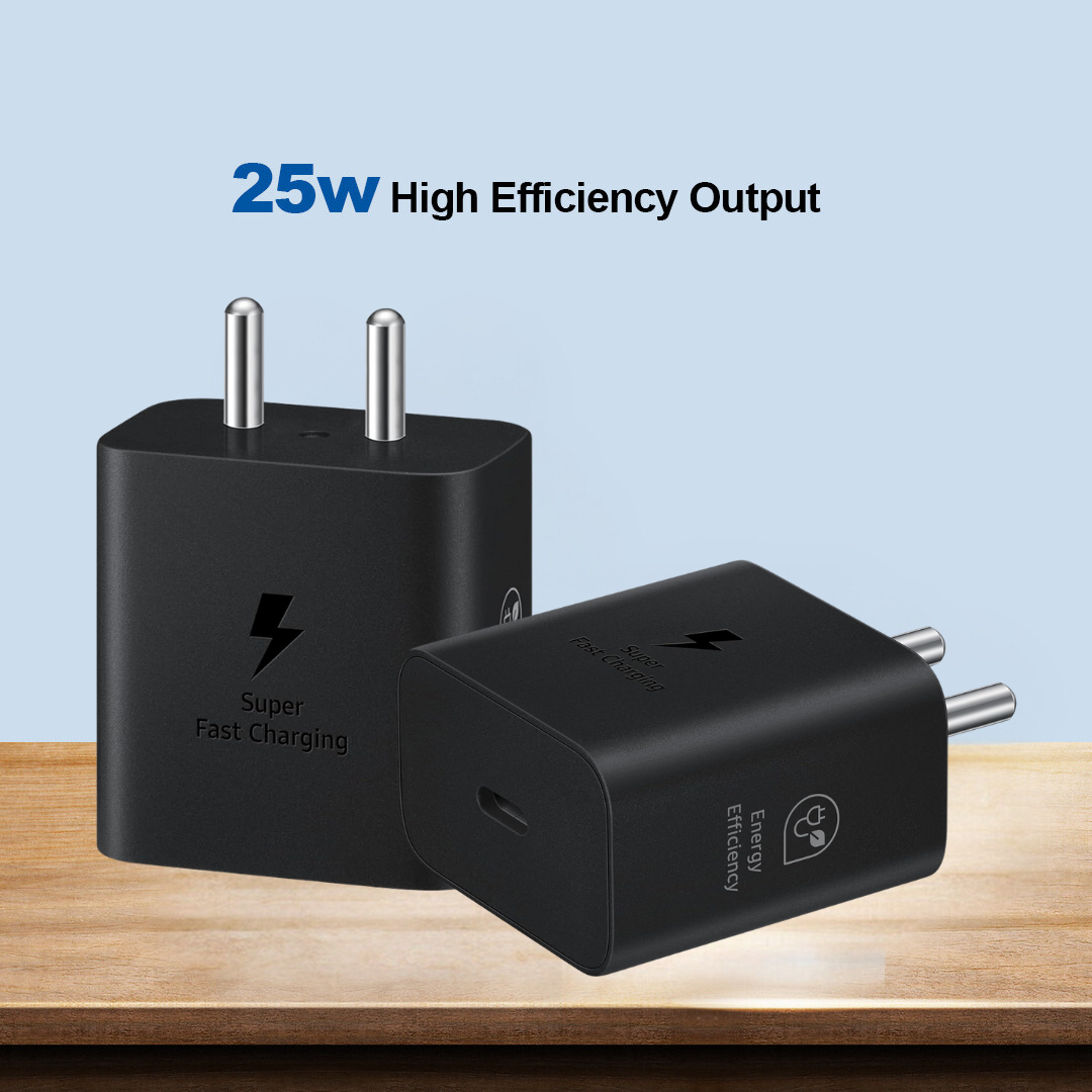 25W Type C Port Super Fast Charging, PD 3.0 PPS Wall C to C Charger Adapter (Black)