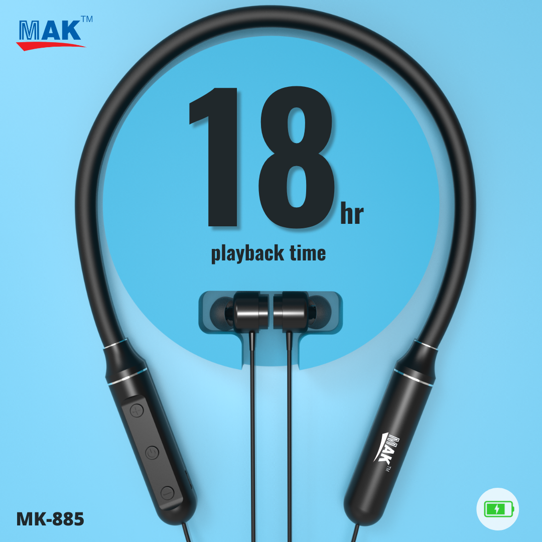 MK-885 in-Ear Wireless Sports Headset with Bluetooth V5.0 & 18 Hours Battery Life