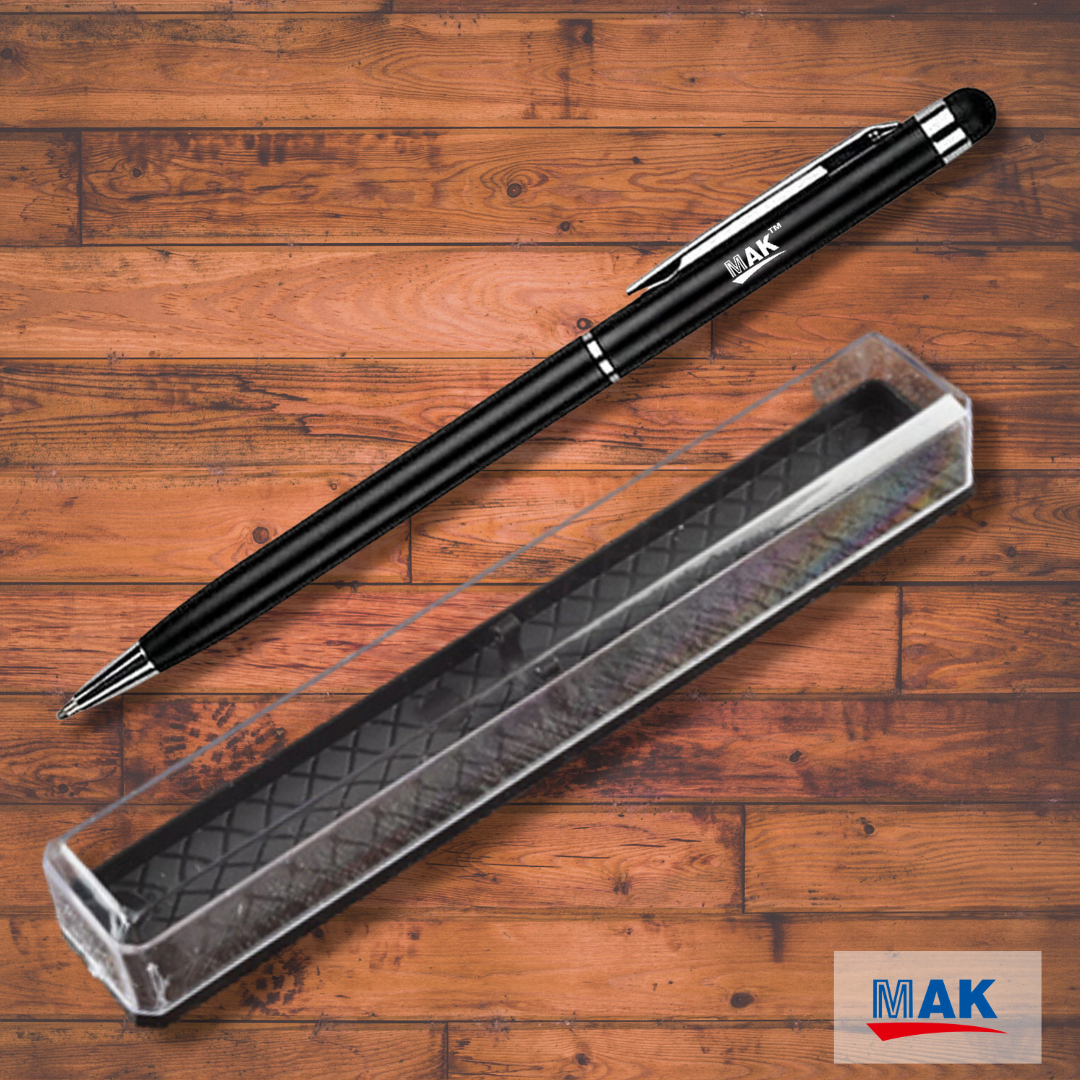 Stainless Steel 2 in 1 Capacitive Stylus Ball Pen for Touch Screen for Mobile, Tablet (Black)