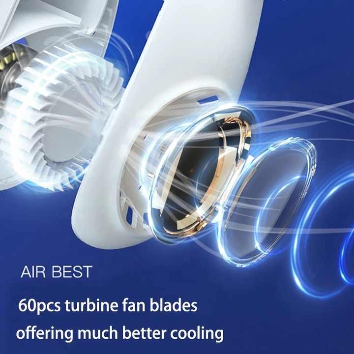 Portable Rechargeable Neck Fan With Mini Display & 5 Speed Fan | USB Charging Mini Fan (Multicolor)