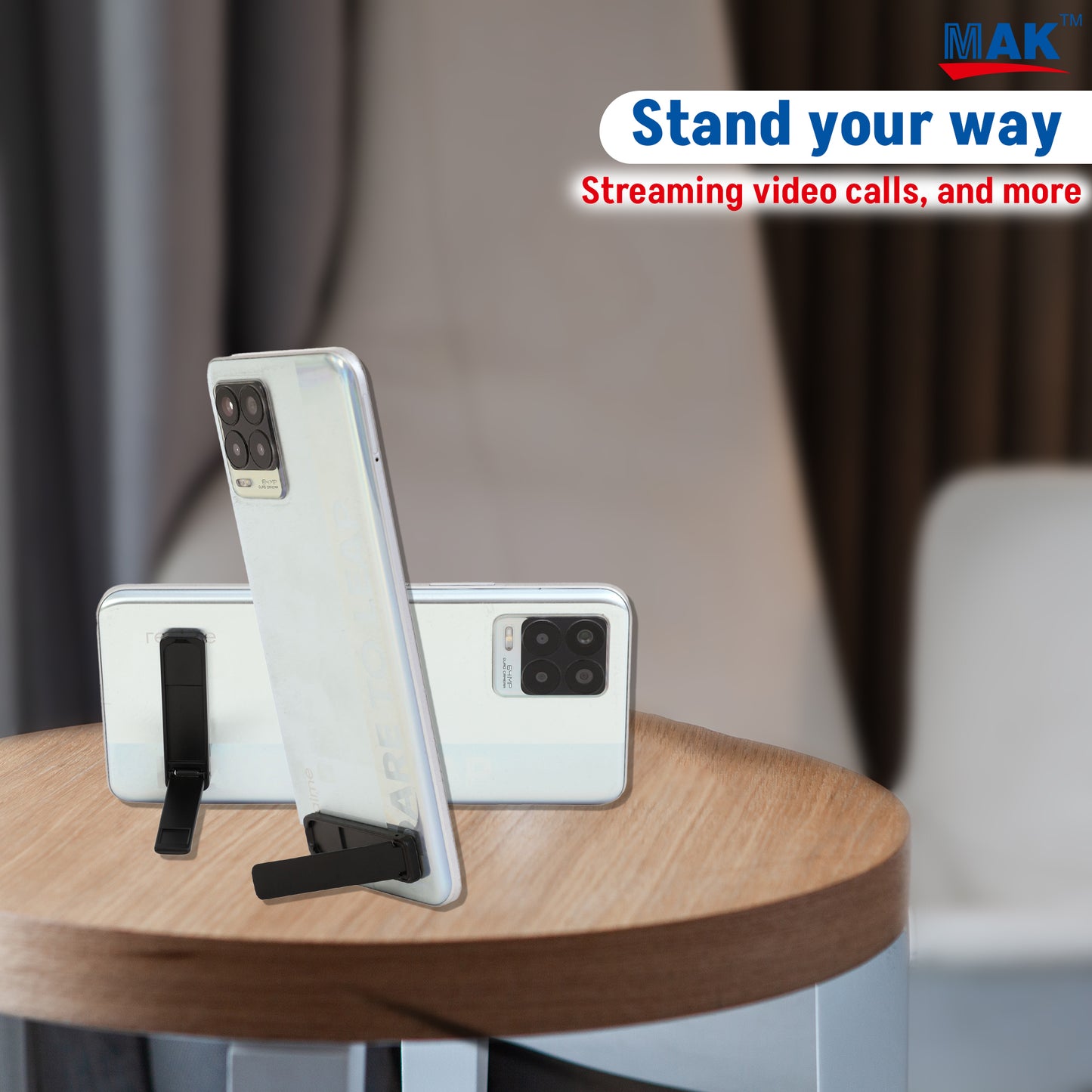 Phone Kickstand, Vertical and Horizontal Stand, Adjustable Angle (Black)