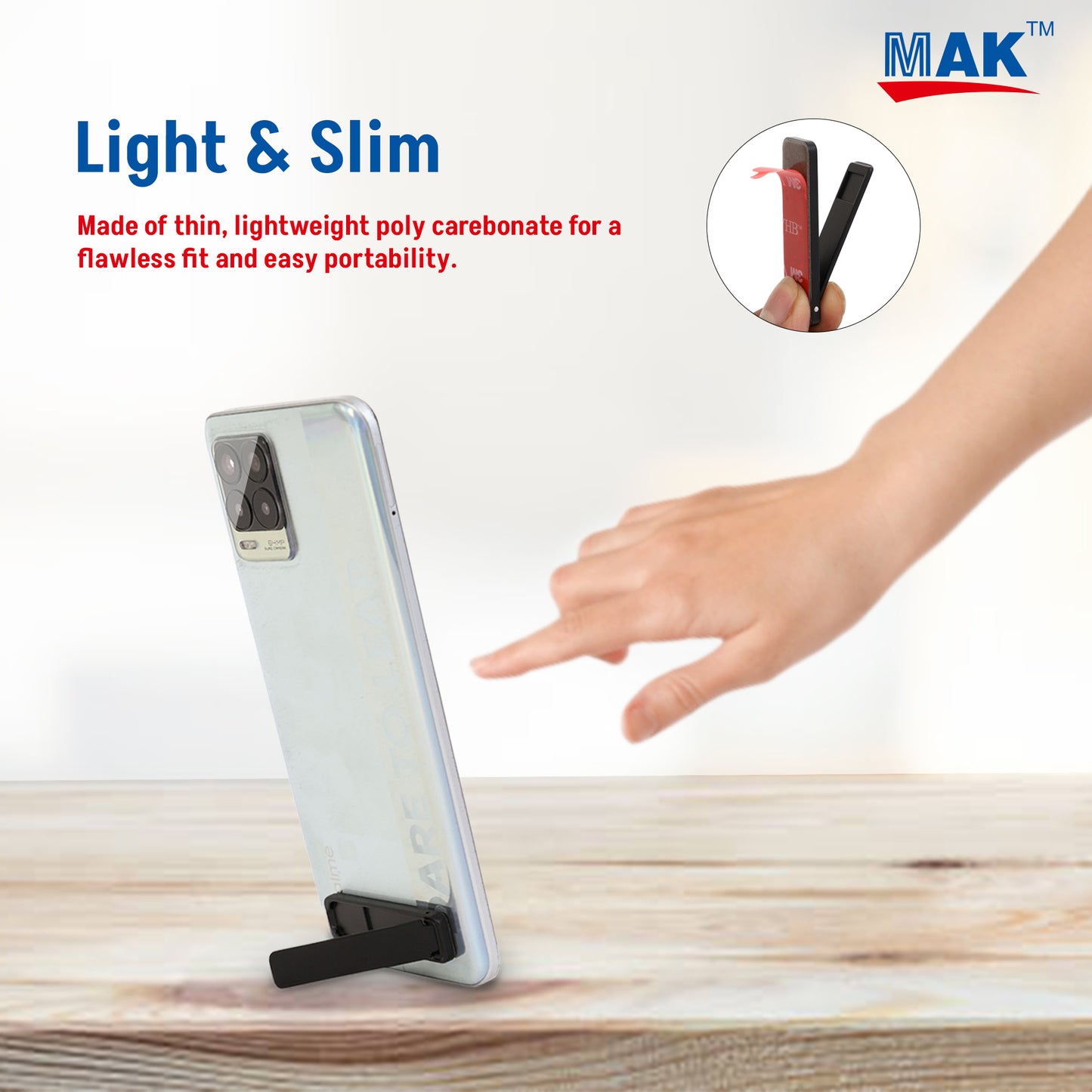 Phone Kickstand, Vertical and Horizontal Stand, Adjustable Angle (Black)