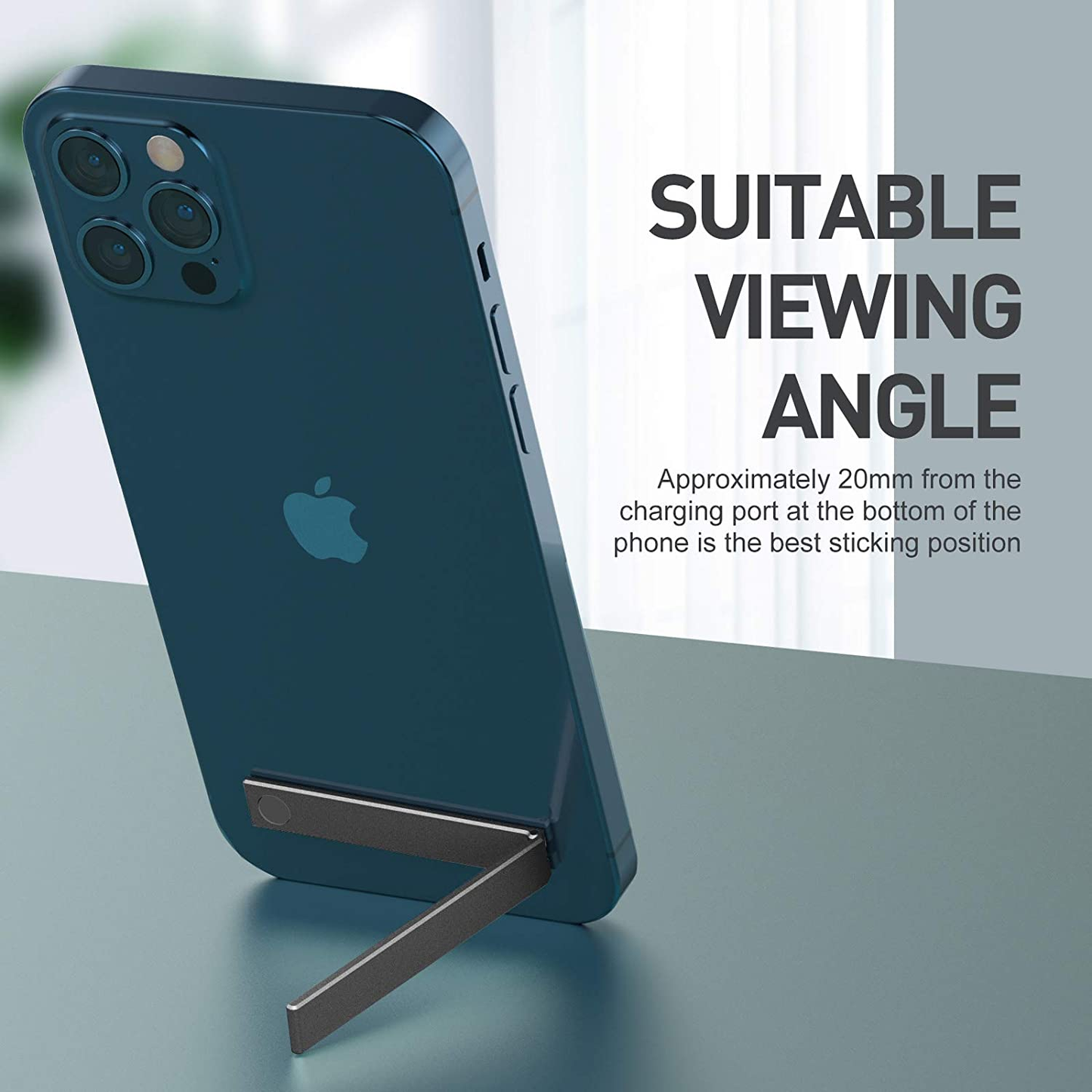 Foldable Tabletop Thin Pocket Magnetic Mobile Kickstand (Grey)