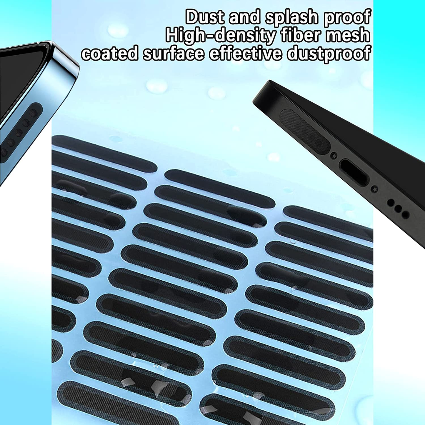 Phone Dustproof Net Stickers with Free Forceps (28Pcs - 1.6Cm Each)