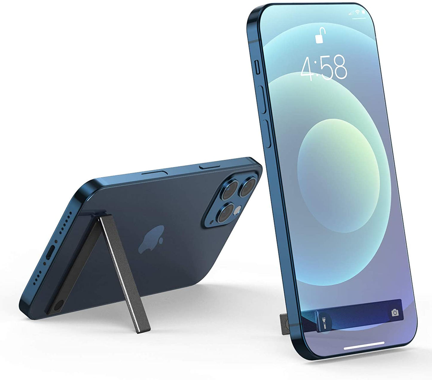 Foldable Tabletop Thin Pocket Magnetic Mobile Kickstand (Grey)