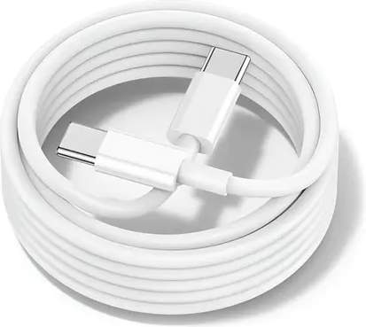 Premium 60W USB-C to USB-C Fast Charging Cable in White – Durable, High-Speed Data & Power Delivery Compatible with Smartphones, Tablets, Laptops, and Accessories