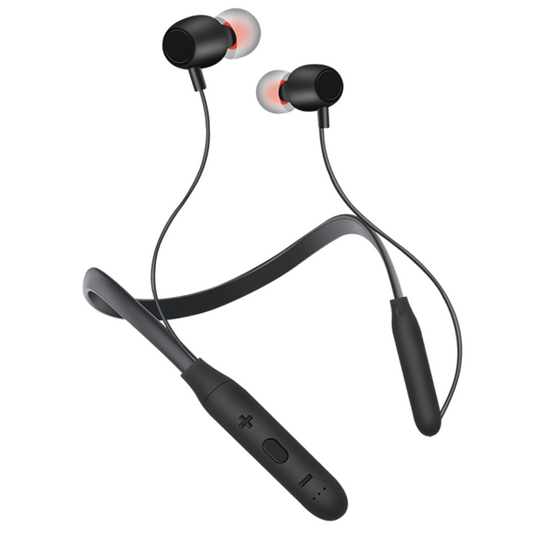 MK-200 Bluetooth v5.0 Wireless Neckband With 20 Hours of Play Time, With Mic (Black)