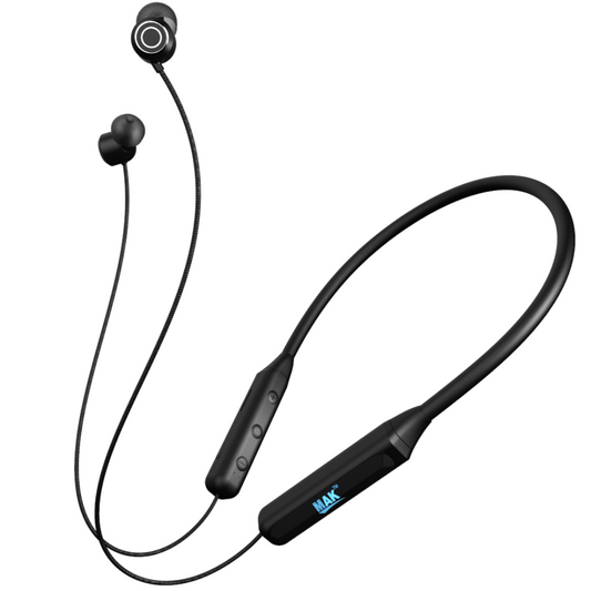 MK-300 in-Ear Bluetooth 5.0 Neckband with Up to 25 Hours Playtime, with Mic (Black)