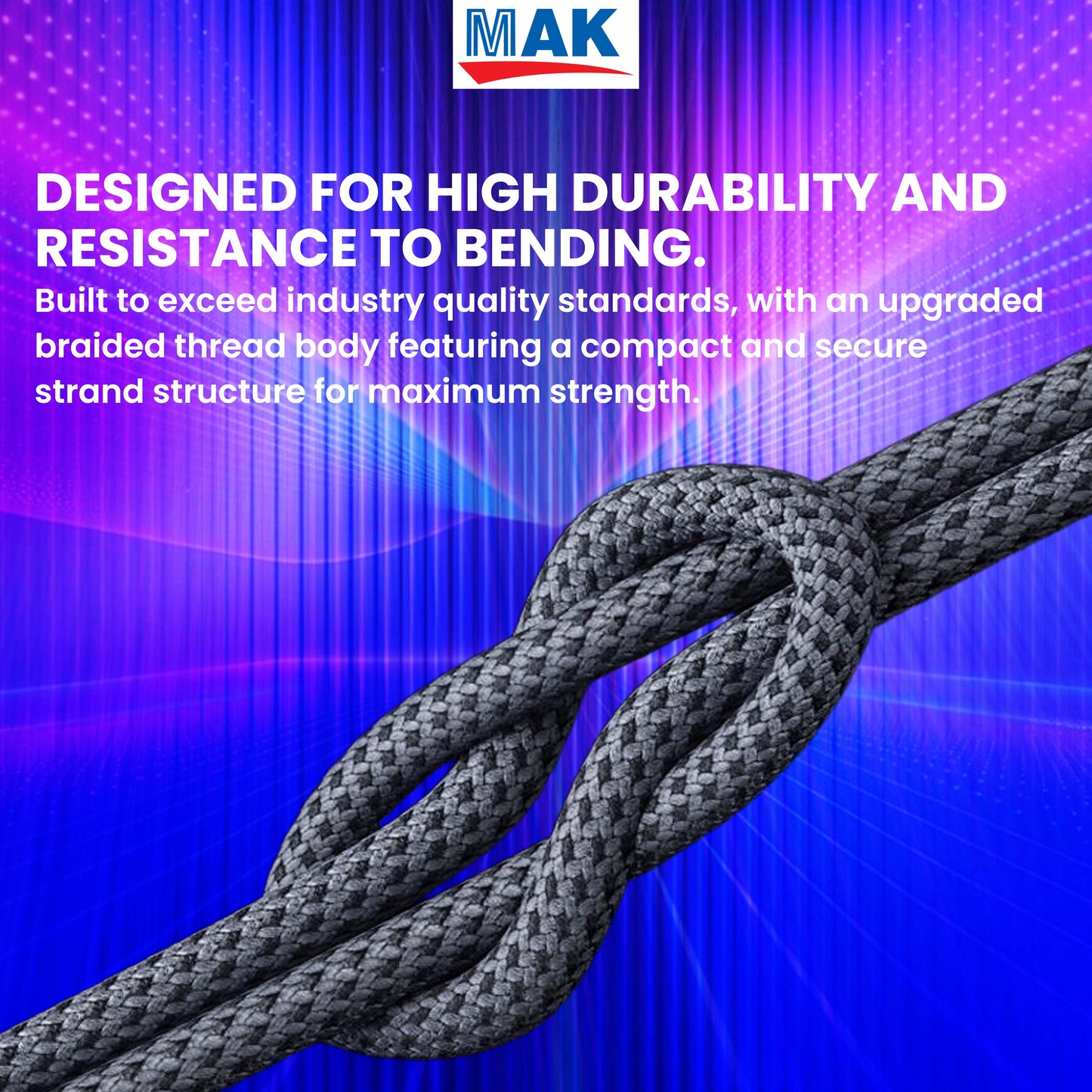MK-501 Nylon Braided USB-A to Micro USB Fast Charging Cable for Smartphones