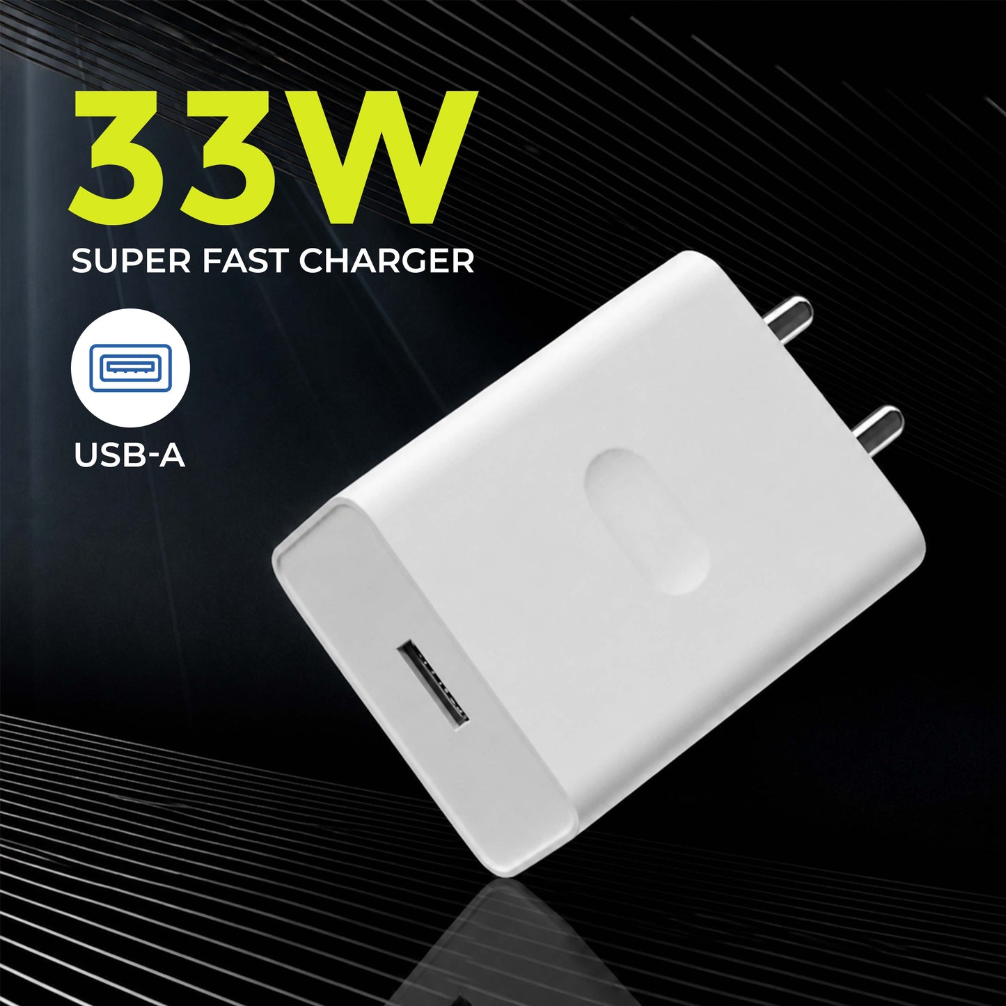 MK-483 Fast Charger 33W With Type-C Cable for Smartphones, tablets & more