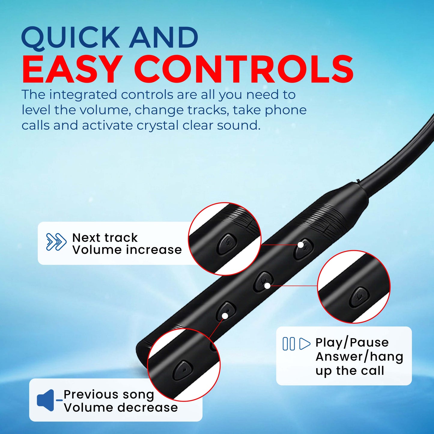 MK-710 Wireless Neckband with 48H Battery, HD Sound & Magnetic Earbuds (Black)