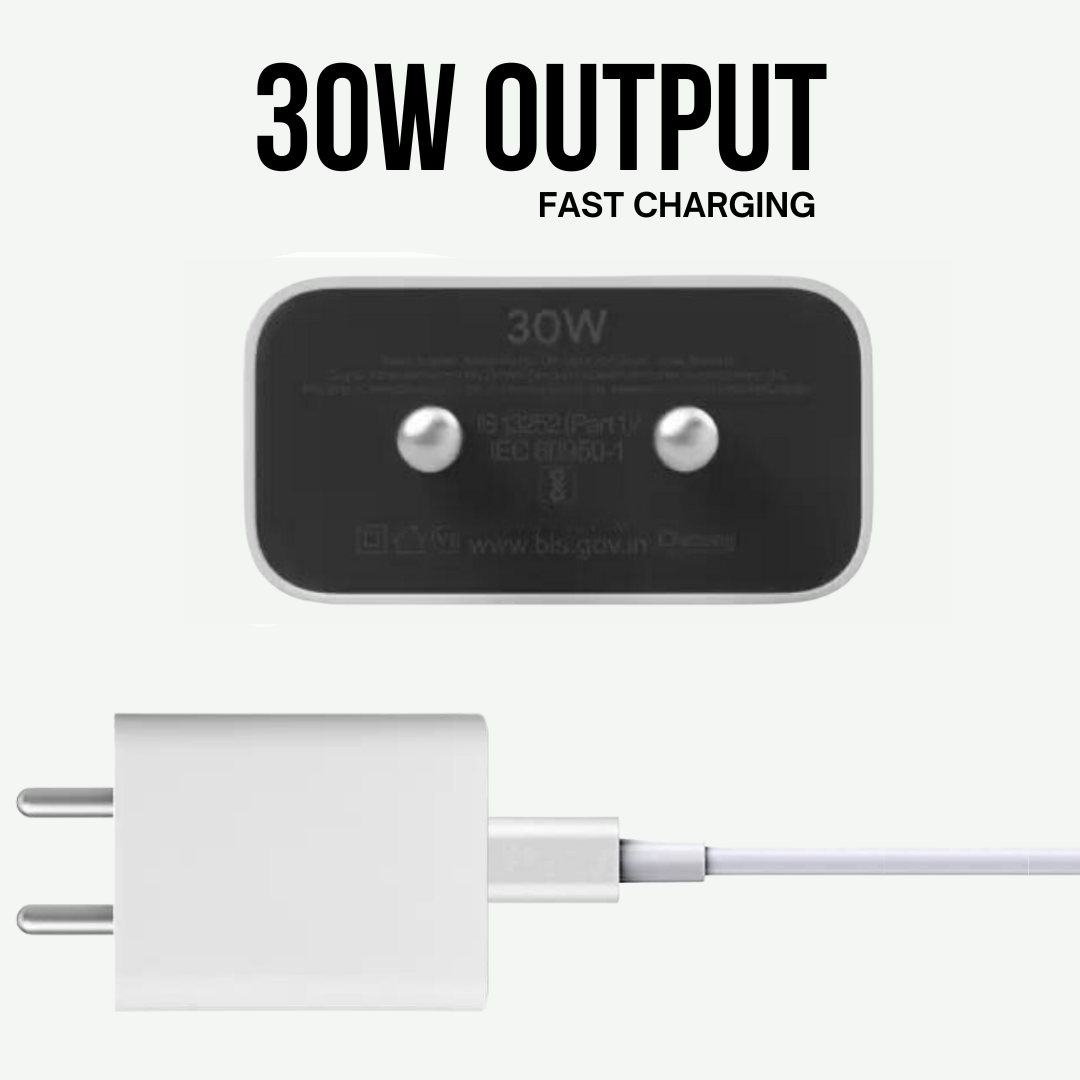 30 Watt Adapter with Cable Wall Charger for Google Pixel 7 / Google Pixel 7A / Google Pixel 6 Pro Adapter (White)