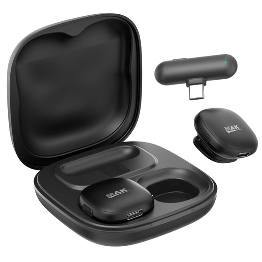 Dual Wireless Microphone with Smart AI-Powered ANC – Includes Type-C Receiver & Charging Case, High-Fidelity Sound, Noise Cancellation, Long Battery Life, Compatible with PC, Mobile, and Camera