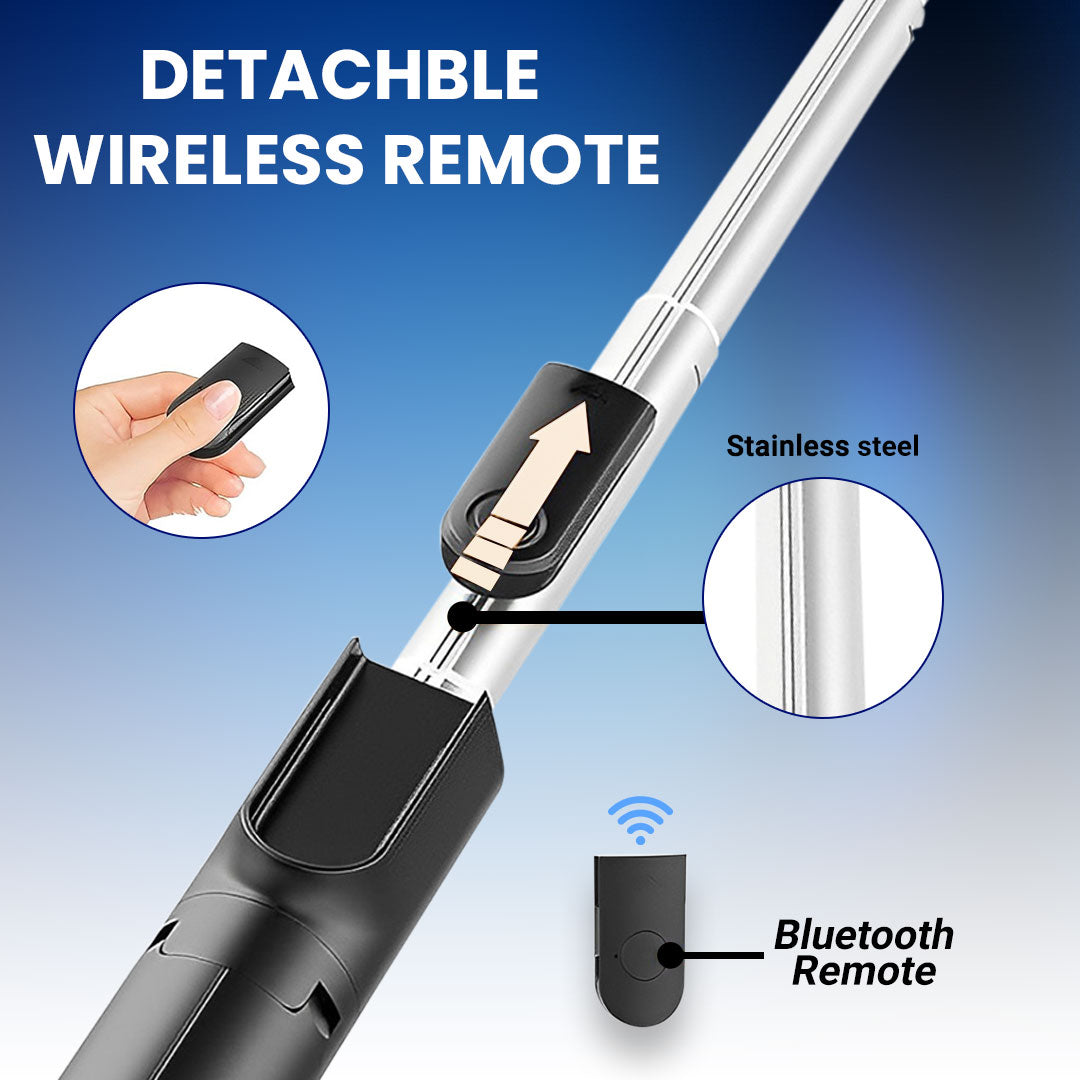 MK-R1 Bluetooth Extendable Selfie Stick with Wireless Remote and Tripod (700mm Extendable)