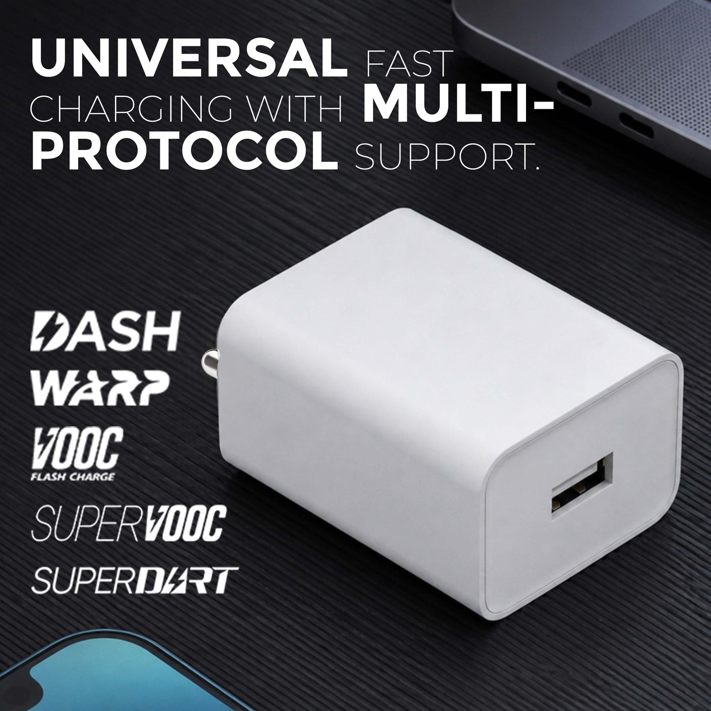 MK-483 Fast Charger 33W With Type-C Cable for Smartphones, tablets & more