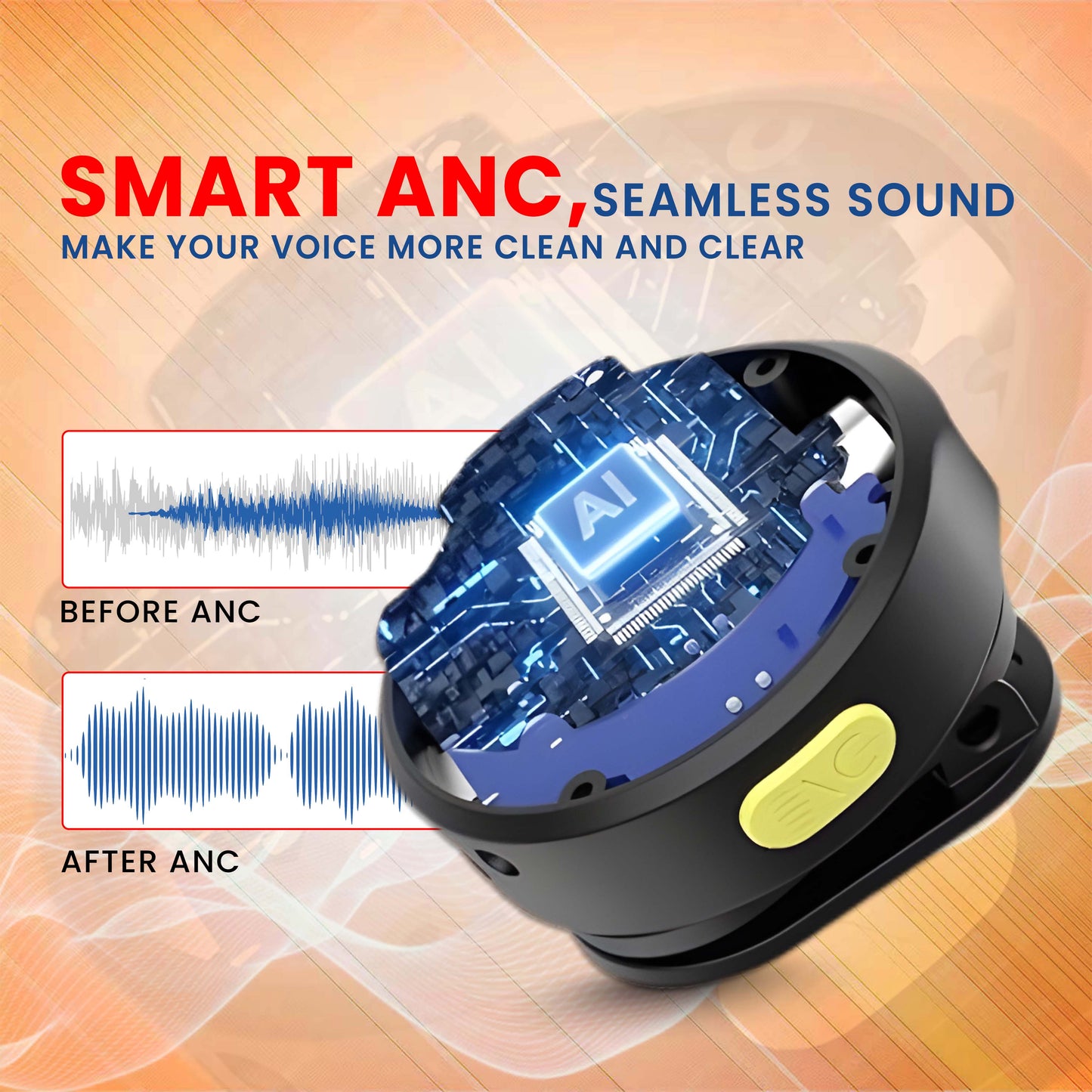 MQ-9 Long 42 Hours Battery Life, Dual Wireless Lavalier Mic with Smart ANC