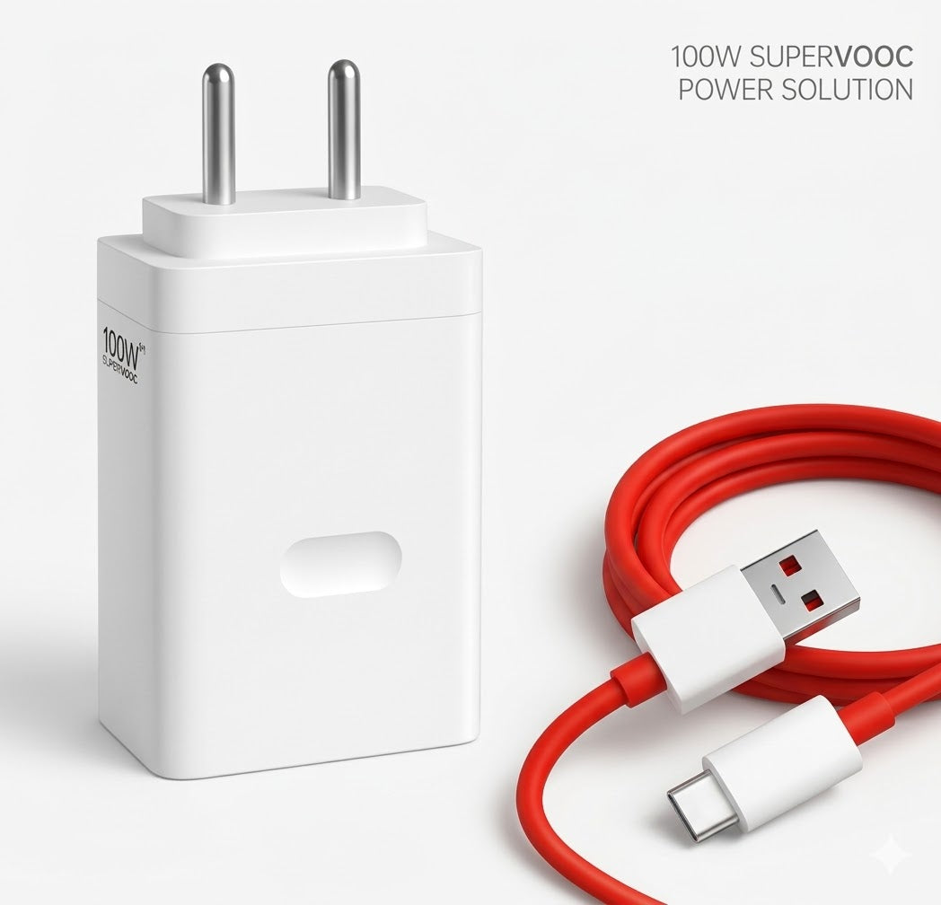 MK-4100 SUPERVOOC 100W USB-A Power Adapter With Type-C Cable - Compatible for Oneplus Smartphones & other USB Devices