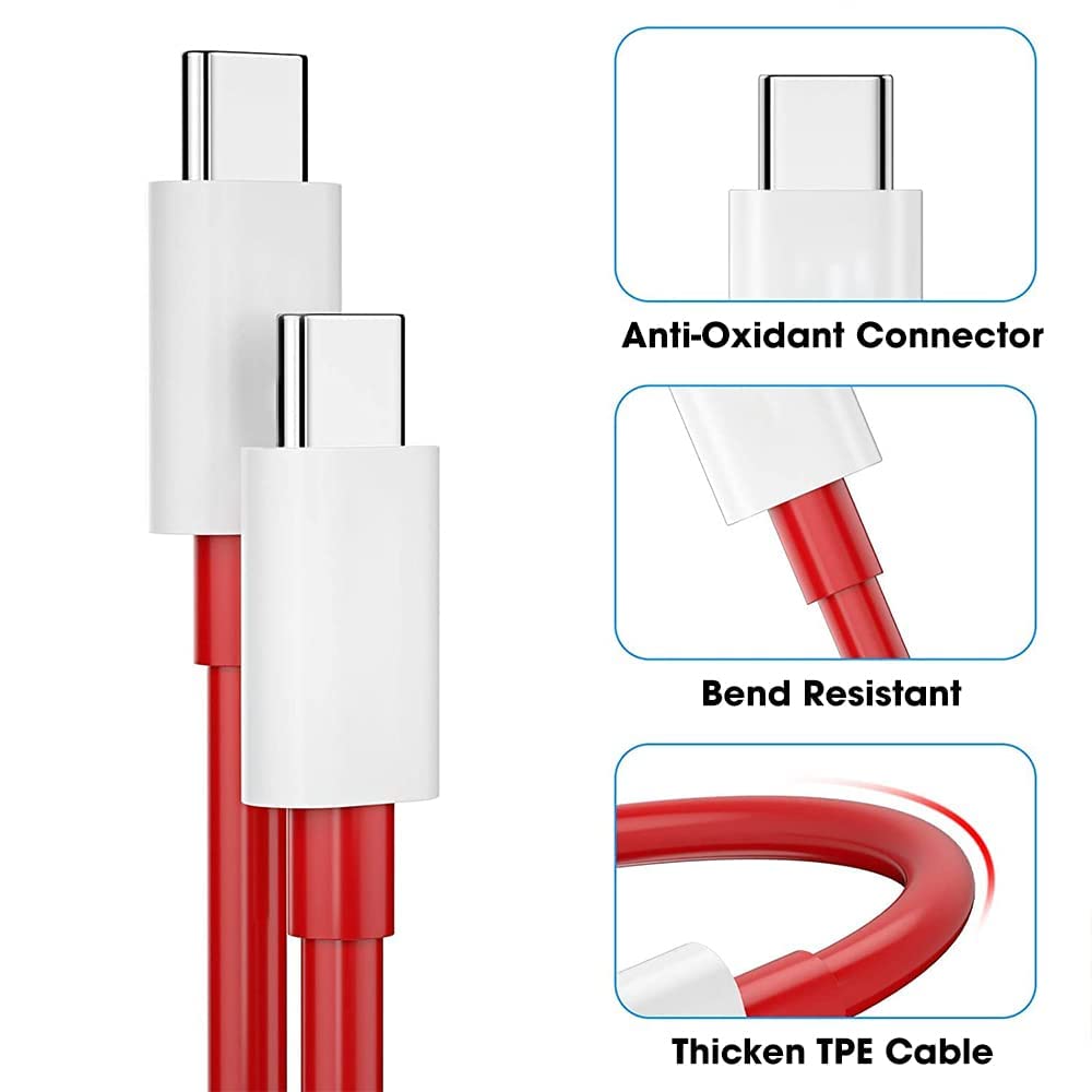High-Speed USB-C to USB-C Cable in Red – 65W Fast Charging & Data Transfer, Durable Tangle-Free Design, Compatible with Laptops, Smartphones, Tablets, and Other USB-C Devices