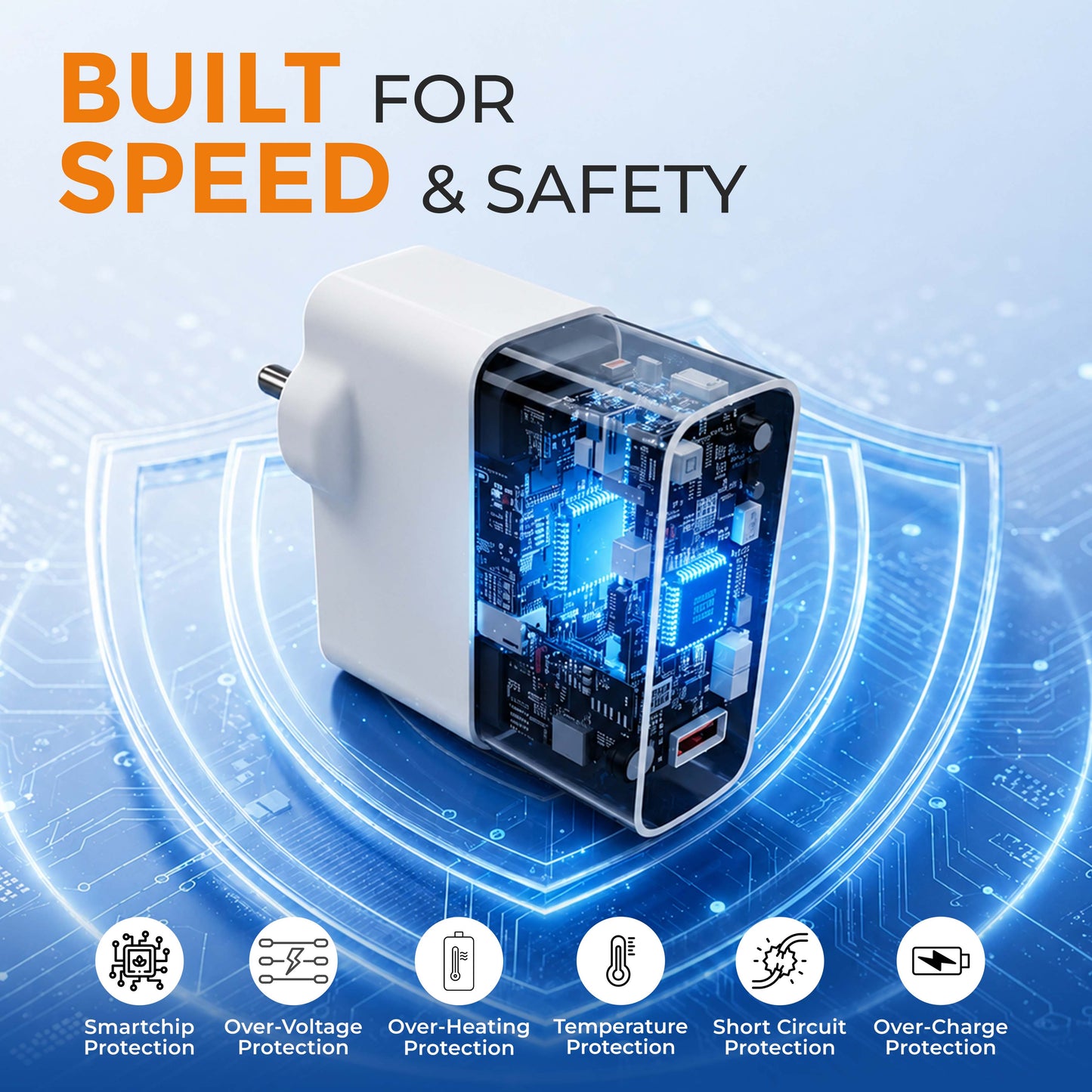MK-450 USB 120W Flash Charging Adapter| Compatible with VIVO, iQOO, Oppo & More