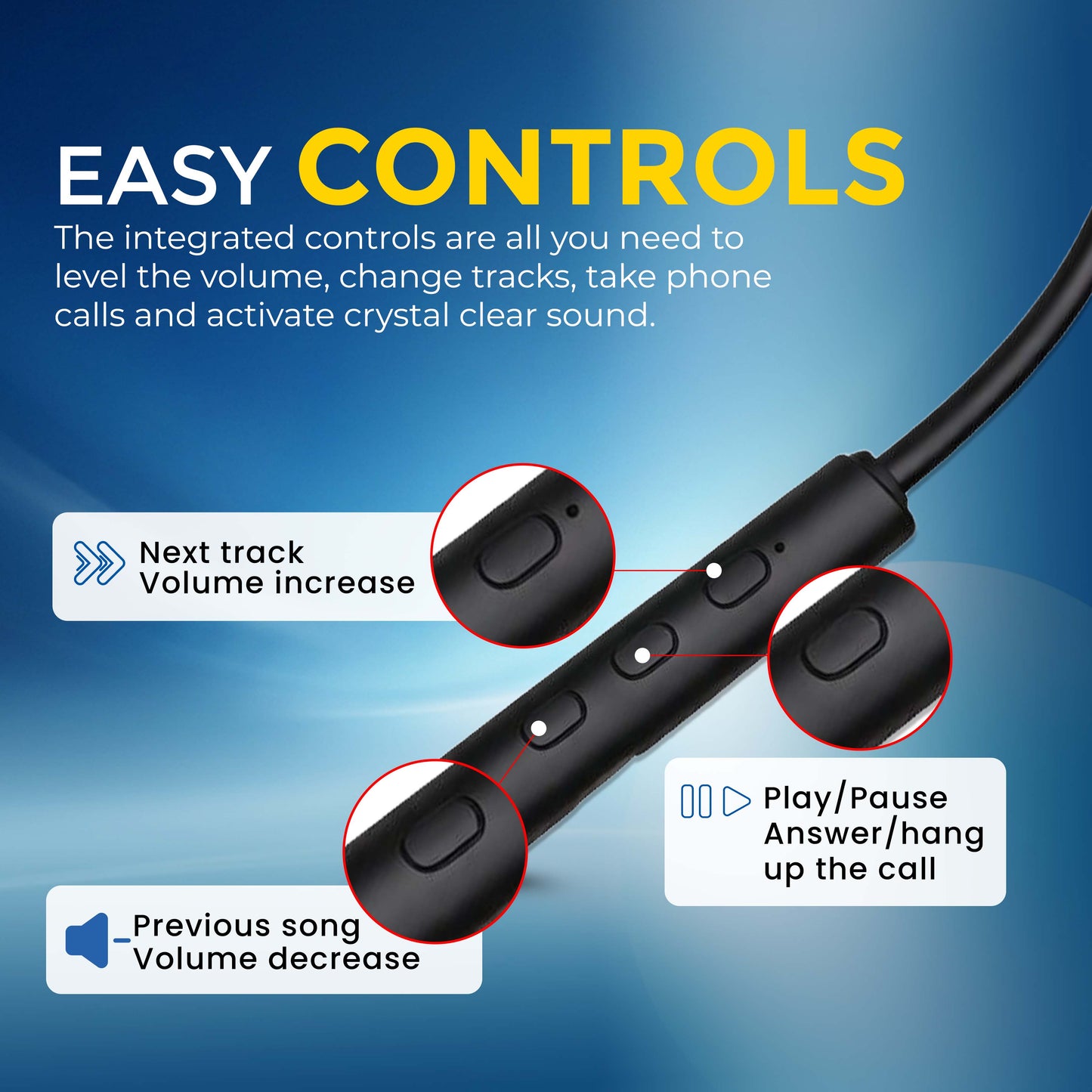 MK-709 Wireless Neckband with 52H Battery Backup, HD Audio & ENC (Black)
