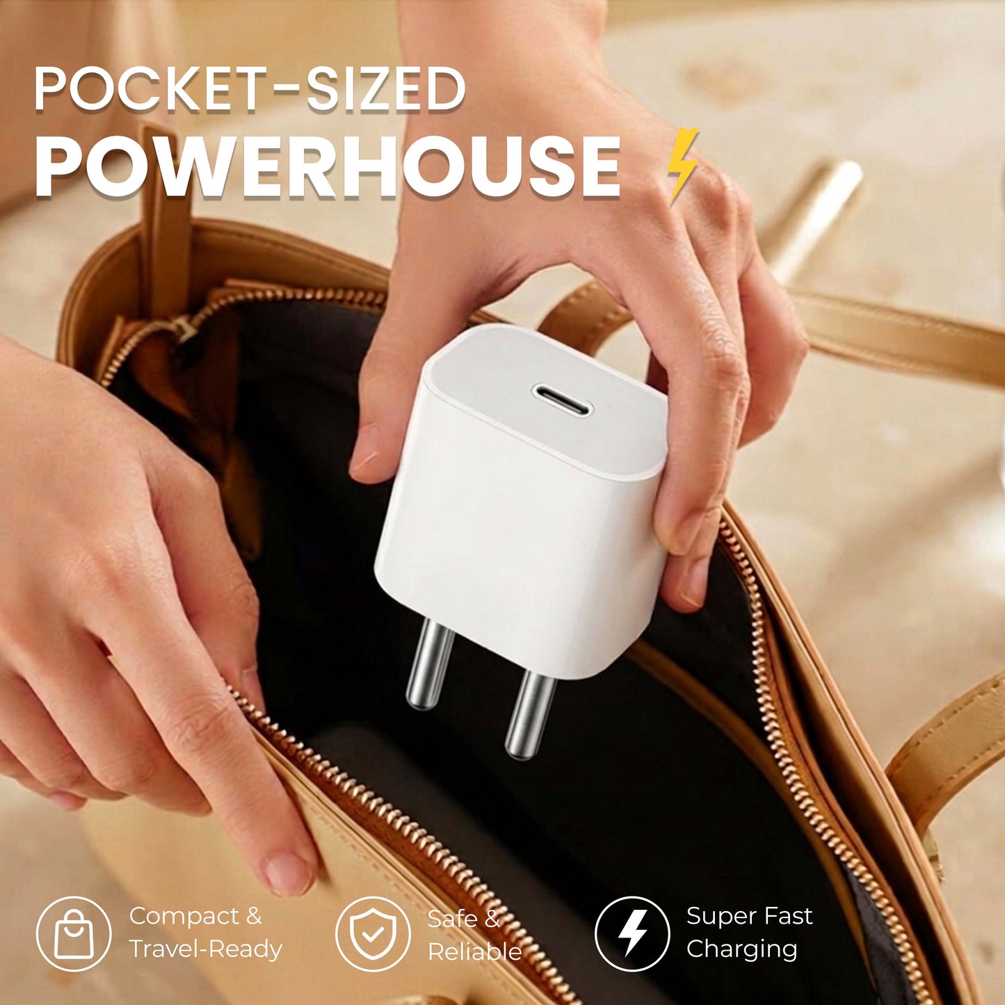 MK-415 Fast PD 20W Type C Adapter with Lightning Cable- Compatible for iPhone