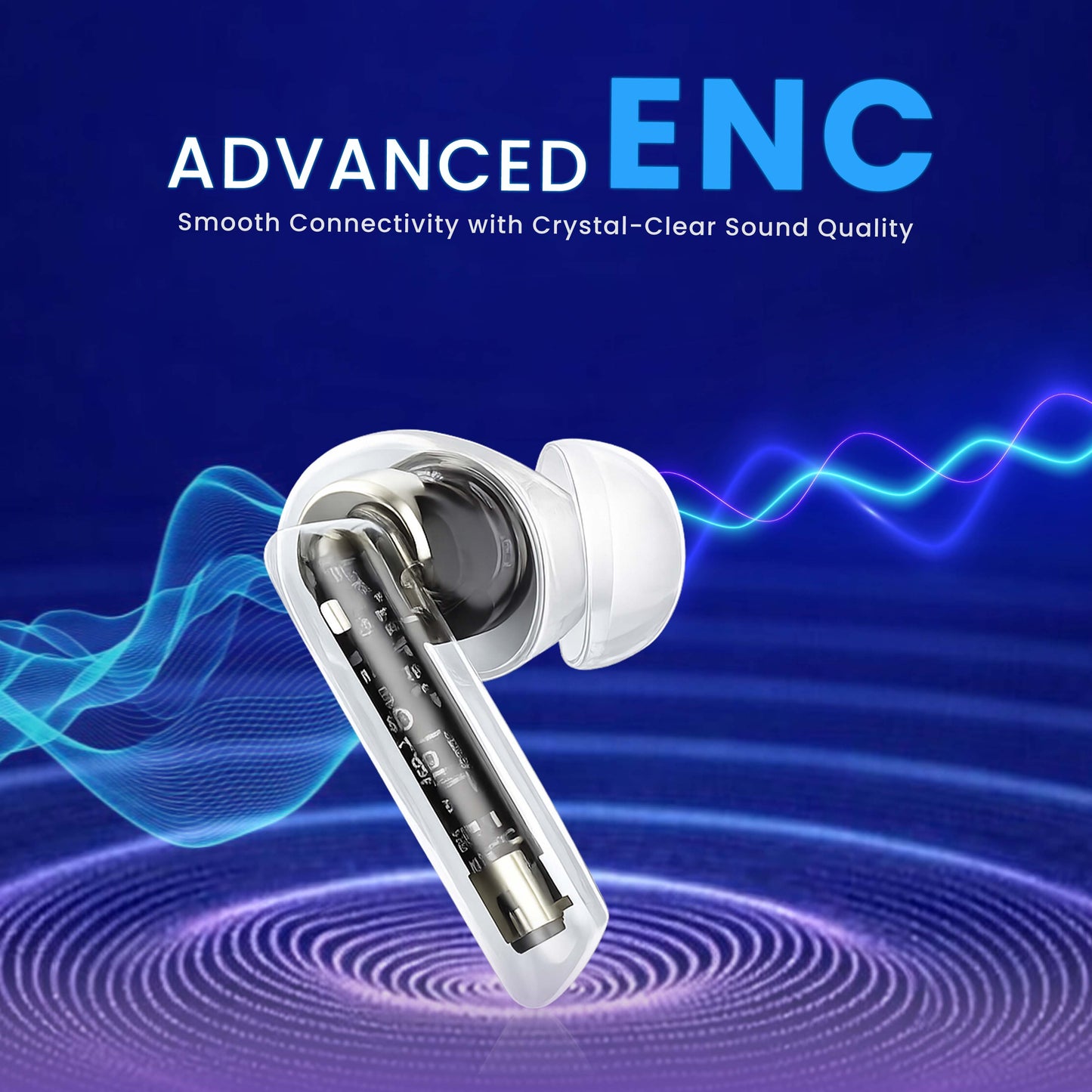 MK-908 TWS Earbuds – HD Deep Bass, 48Hrs Long Battery & Fast Pairing | White