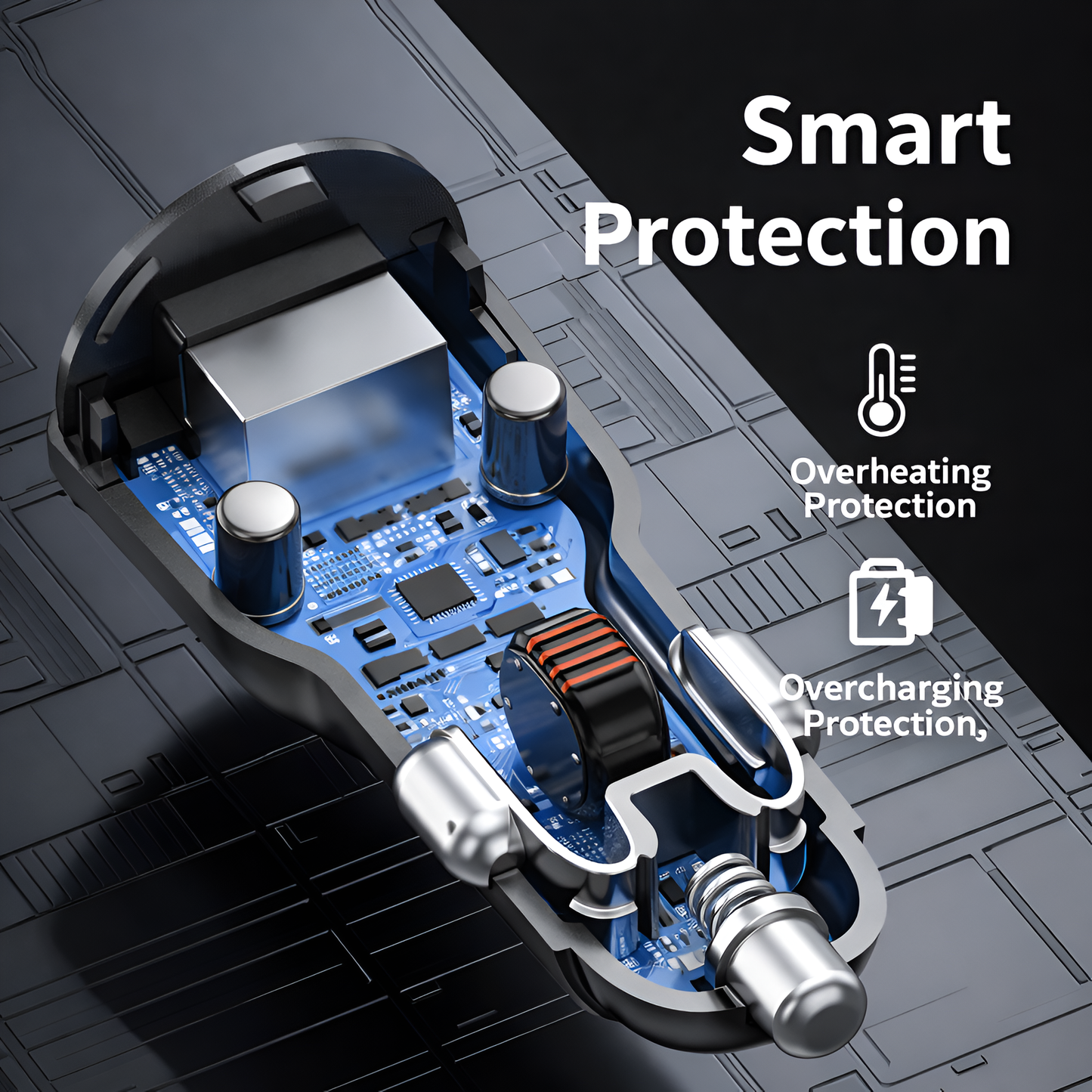 MK-861 Dual Port 80W Fast Charging Car Charger with QC PD Charging