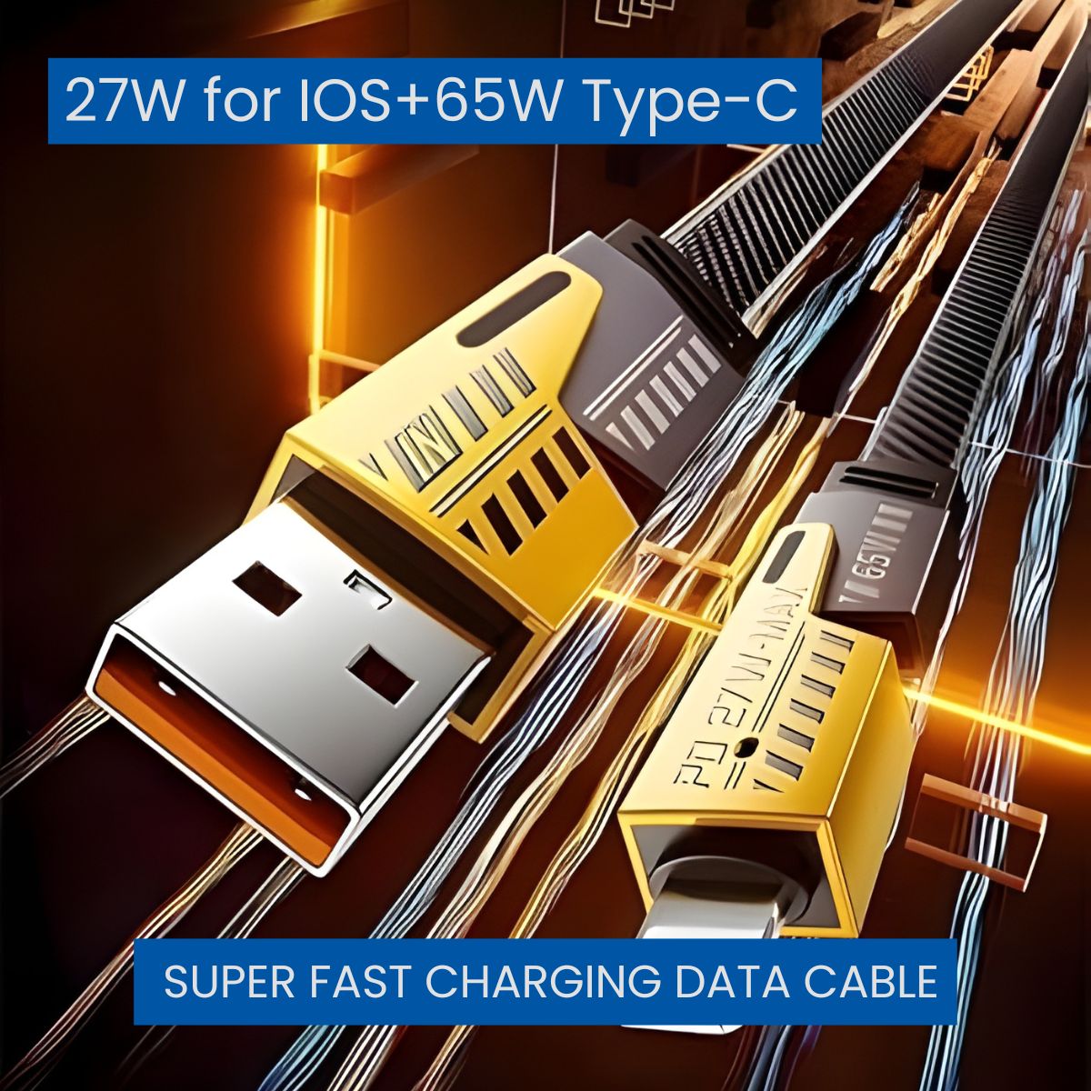 MK-583 4-in-1 Braided Fast Charging Cable – Lightning to USB-C, USB-C to USB-C, Lightning to USB for Smartphones