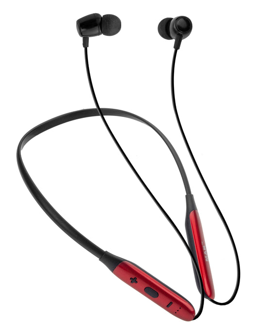 MK-200 Bluetooth v5.0 Wireless Neckband With 20 Hours of Play Time, With Mic (Blood Red)