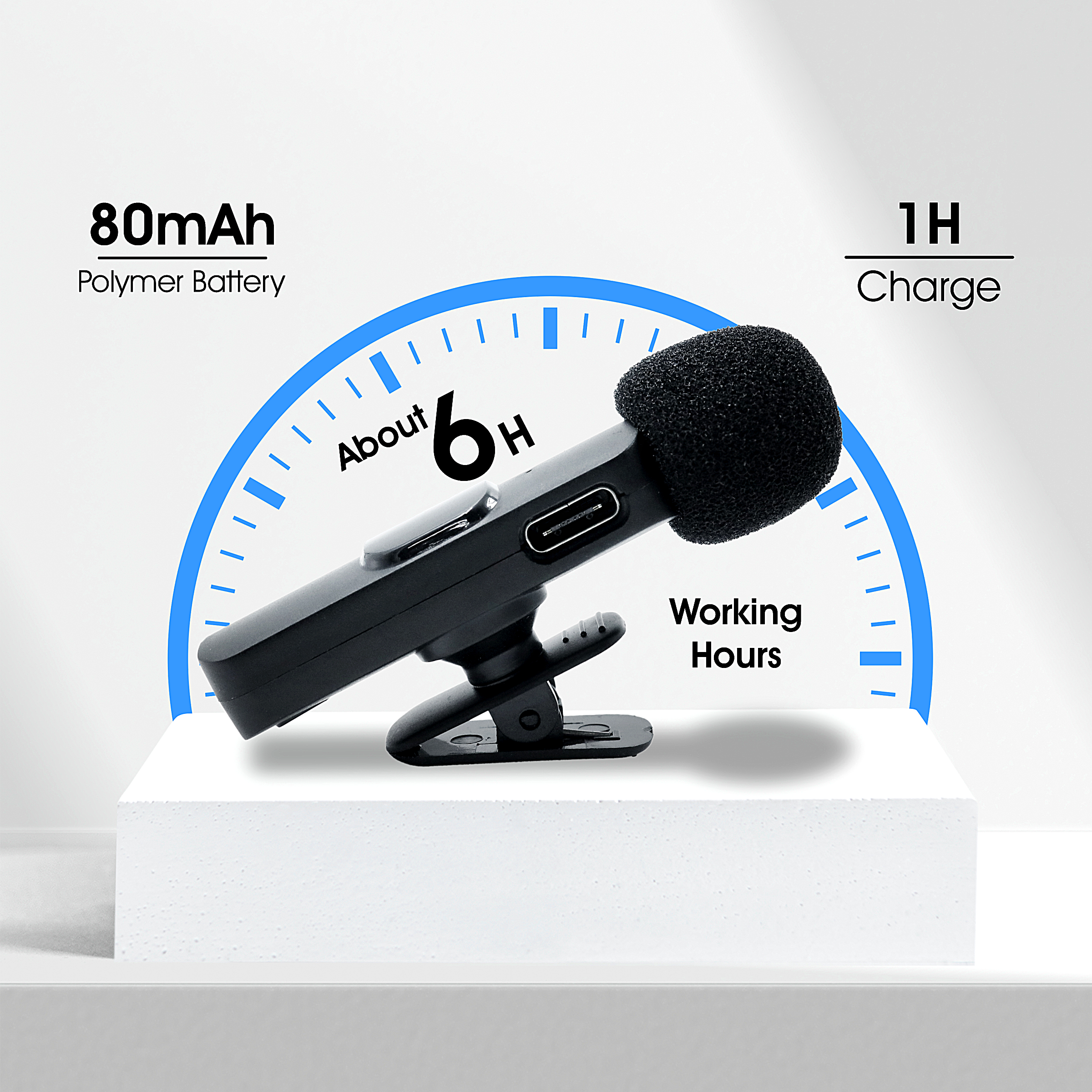 Mic Callar MK-08 Wireless Lavalier Microphone Collar Mic for Recording & Reels ...