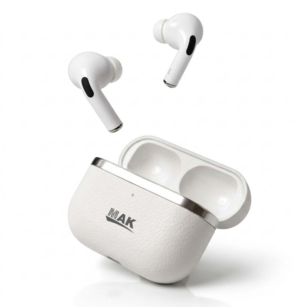 MK-909 TWS 58Hrs with Long Battery Life, HD Quality, ENC & Stable Connection | White