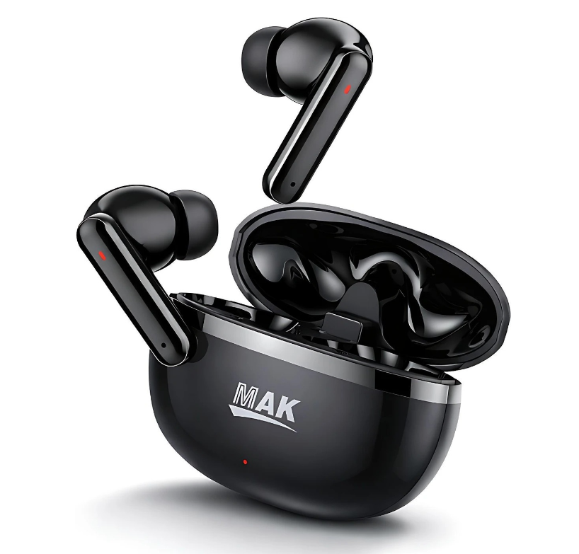 MK-907 TWS Earbuds with HD Sound, Deep Bass & 60Hrs Long Battery Life | Black