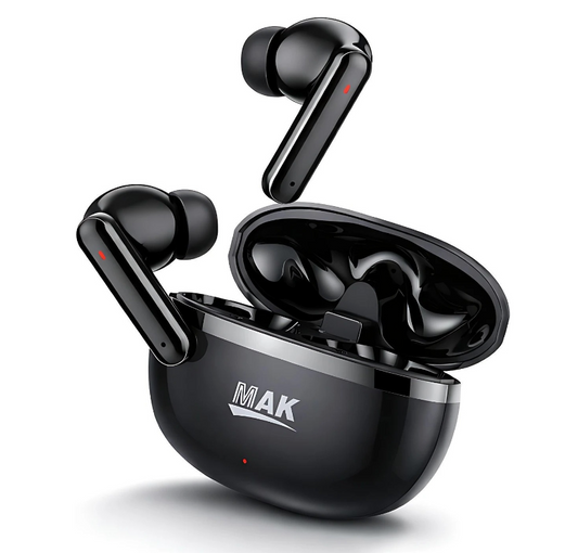 MK-907 TWS Earbuds with HD Sound, Deep Bass & 60Hrs Long Battery Life | Black