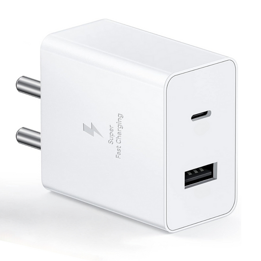 45W Dual Port Rapid Fast Type C/USB Adapter, Fast Charger (White)