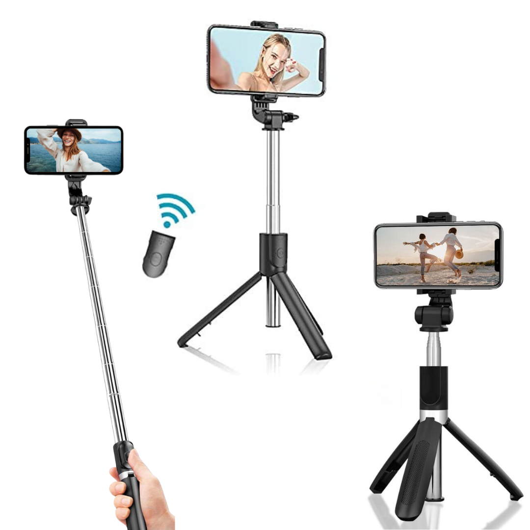 MK-R1 Bluetooth Extendable Selfie Stick with Wireless Remote and Tripod (700mm Extendable)