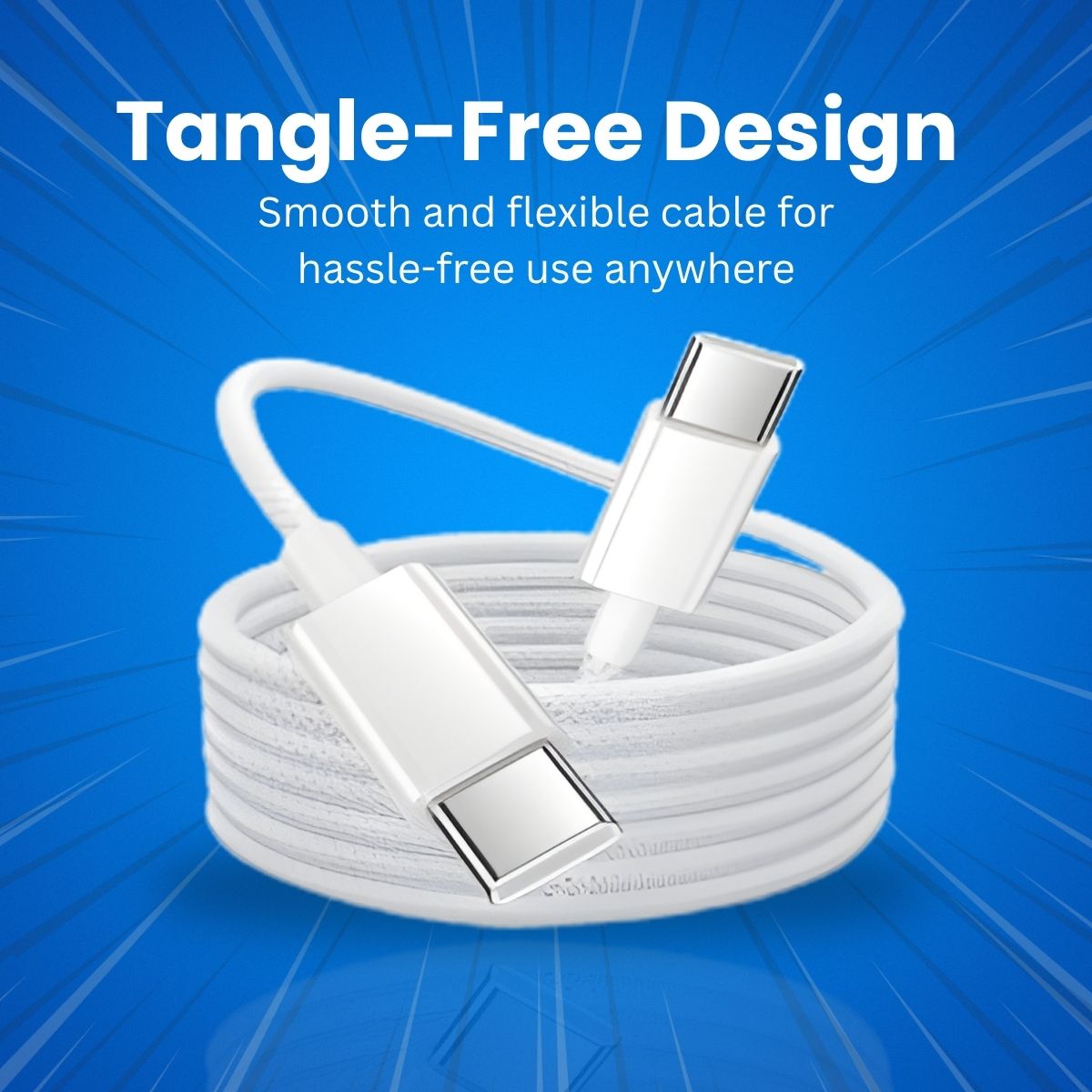 MK-586 Braided 60W PD Fast Charging Type C to Type C Cable for Iphones & Androids
