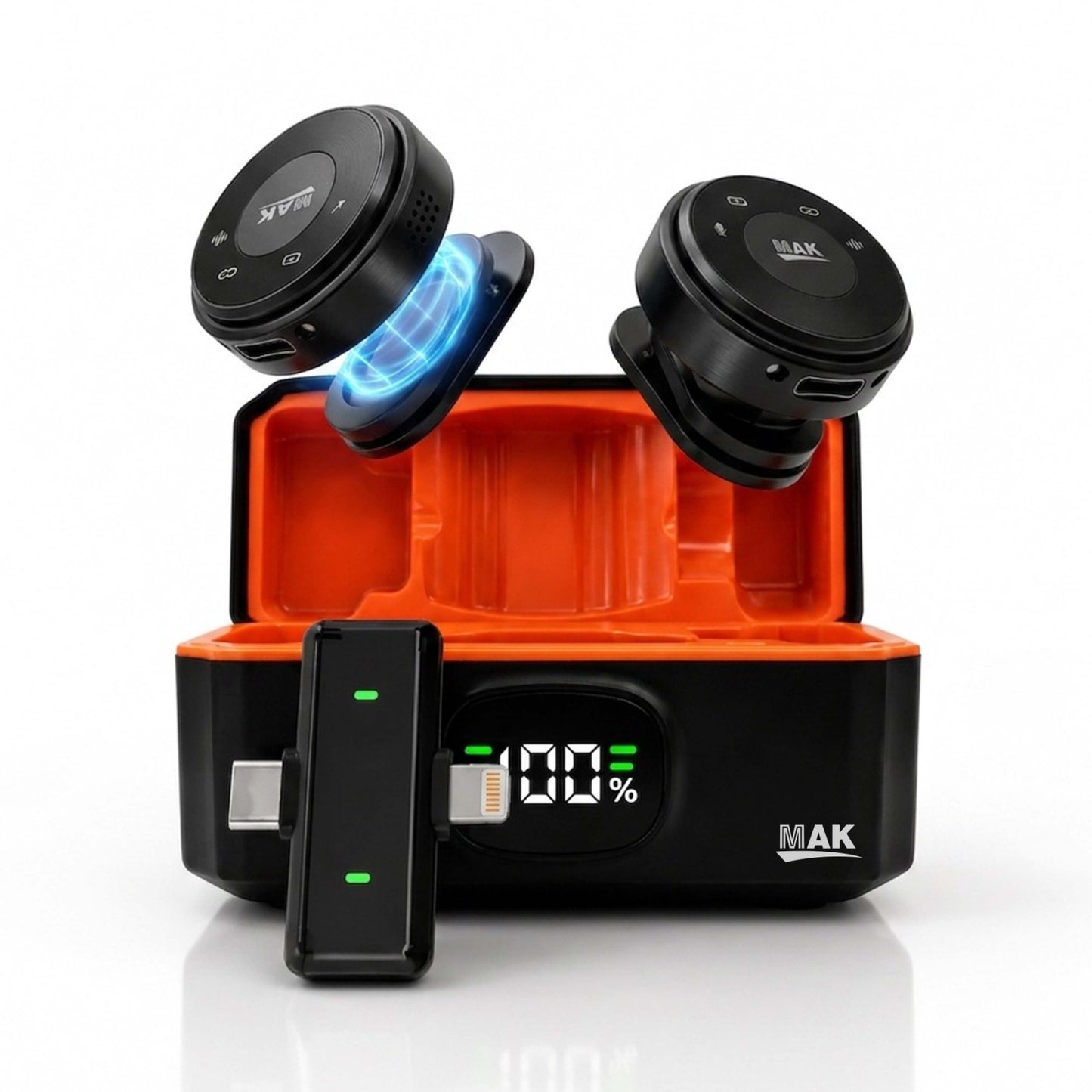MQ-9 Long 42 Hours Battery Life, Dual Wireless Lavalier Mic with Smart ANC