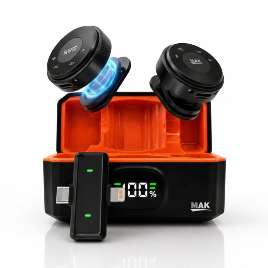 MQ-9 Long 42 Hours Battery Life, Dual Wireless Lavalier Mic with Smart ANC