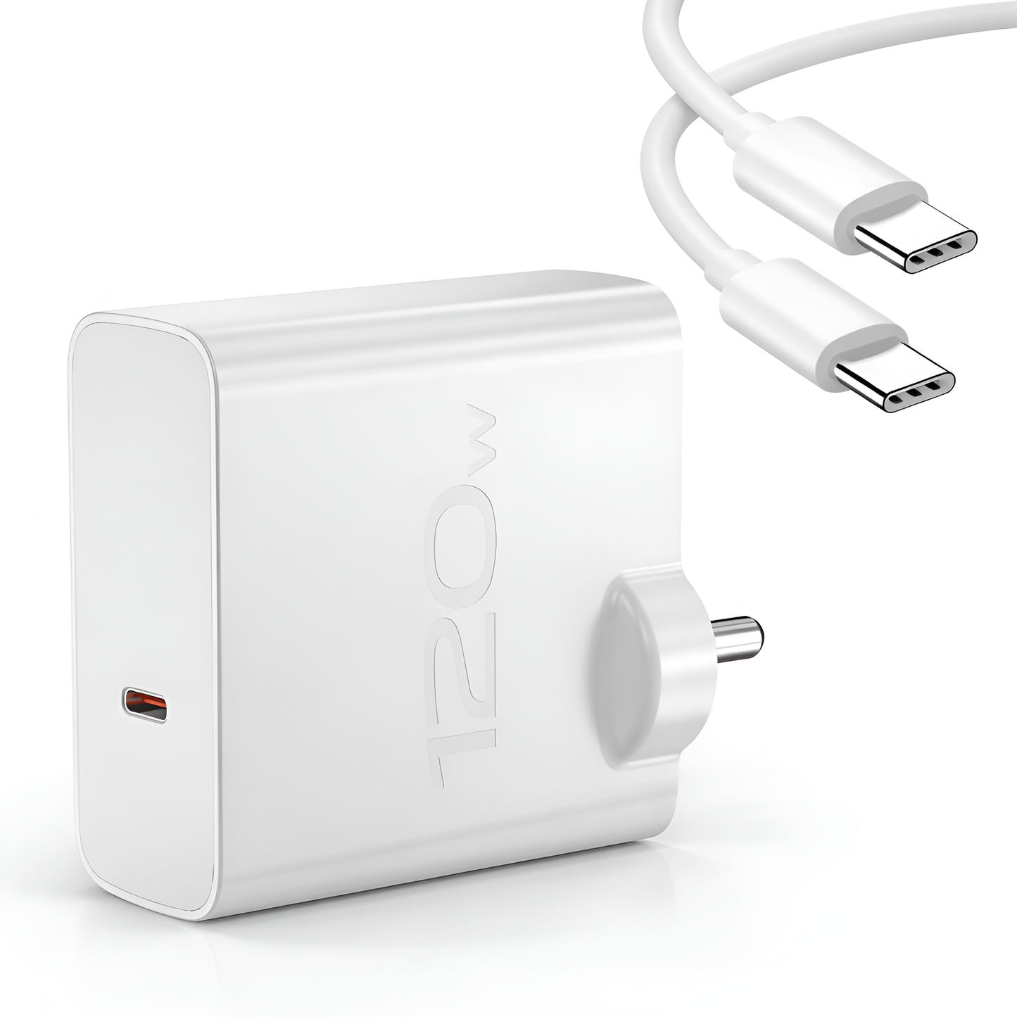 MK-444 Flash 120W  Charger with Type-C Data Cable for Vivo, iQOO, Oppo & More