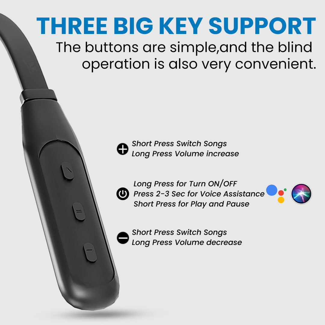 Beatify Series MK-03 Bluetooth Earphones for Musical Experience, 28 Hours Playtime, HD Calls, Fast Pairing, Smart Voice Assistant, Deep Bass, BT V 5.1 Neckband Earphones (Black)