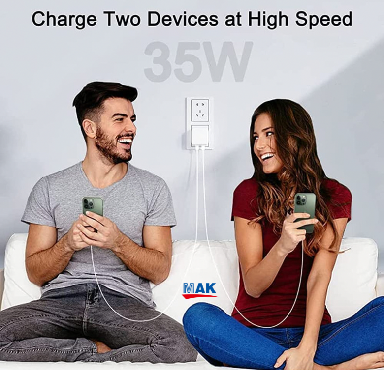 35W Dual PD 3.0 GaN USB-C Port Compact Power Fast Wall Charger
