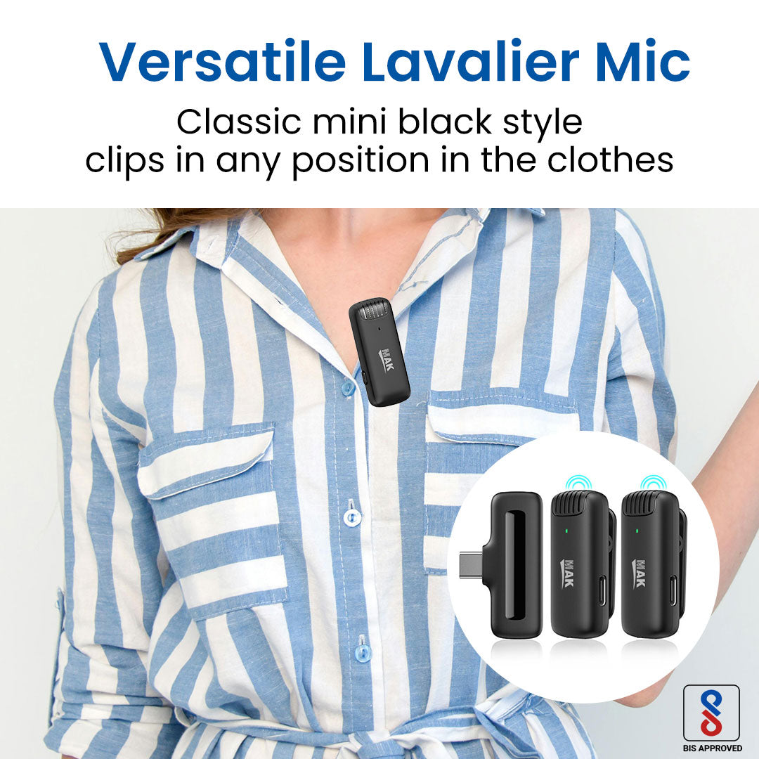Dual Wireless Clip-On Microphone with 3-Level Noise Reduction & Long ...