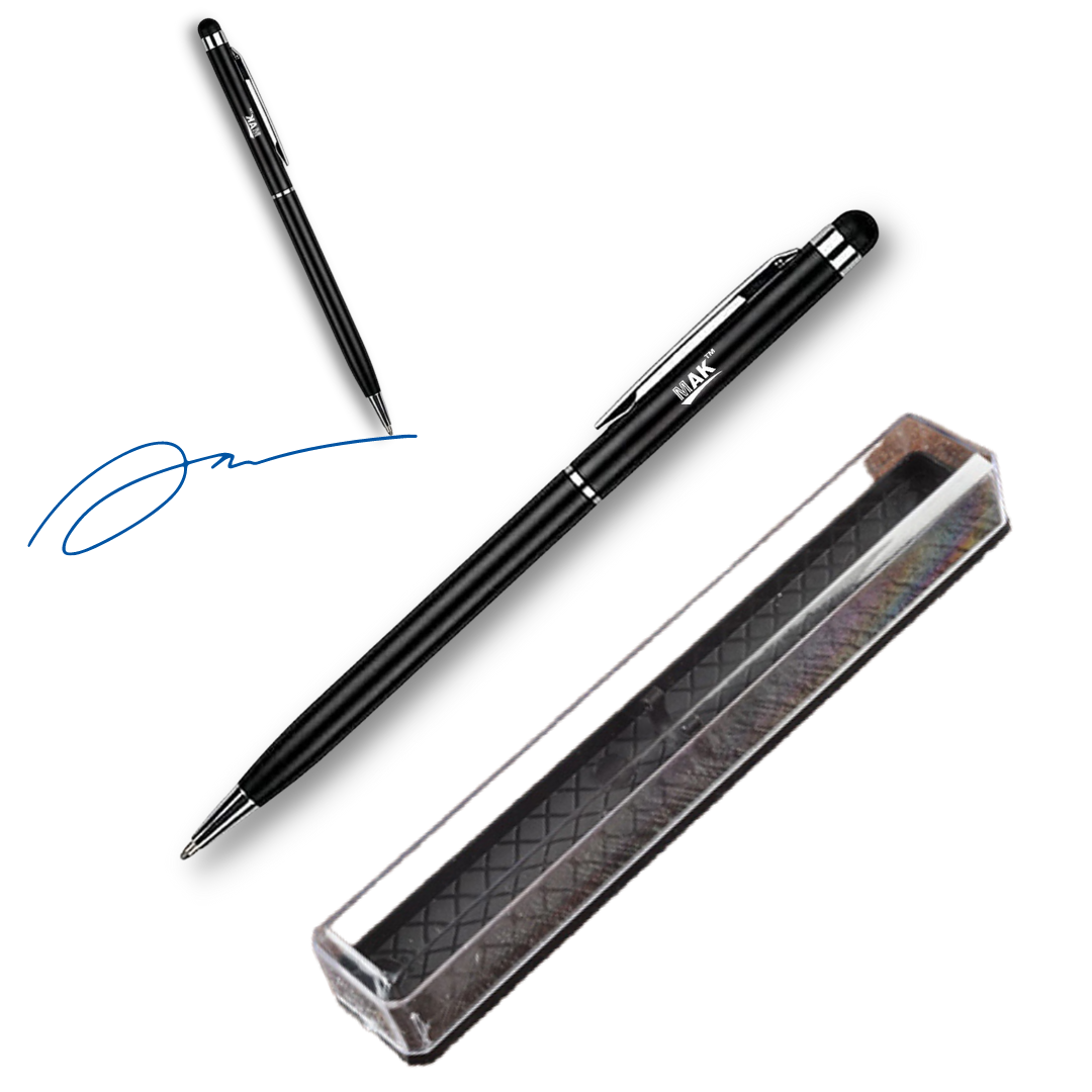 Stainless Steel 2 in 1 Capacitive Stylus Ball Pen for Touch Screen for Mobile, Tablet (Black)