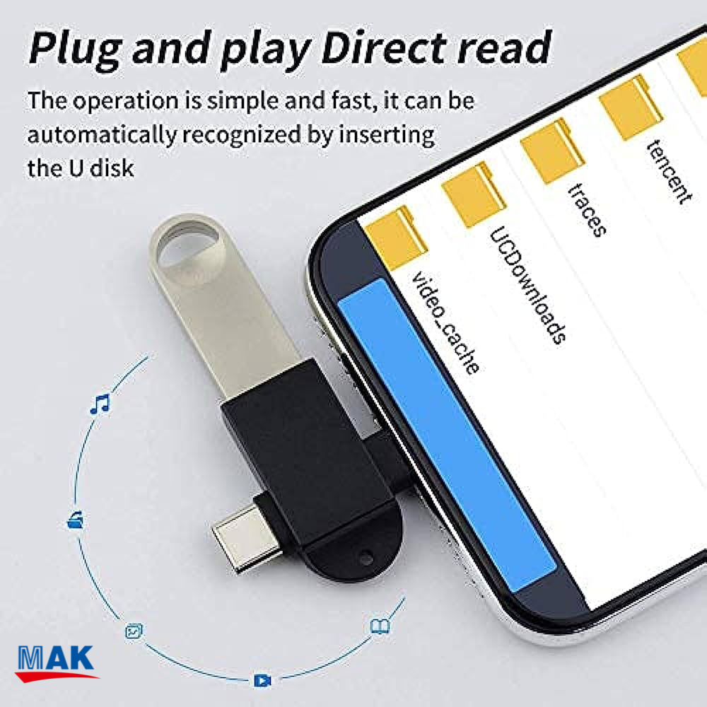 2 in 1 OTG Adapter Micro USB+USB Type C to USB 3.0 Female Connector