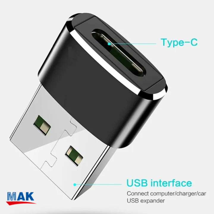 Mini USB C Adapter, Type C Female to USB A Male Charger Charging Cable Adapter Converter