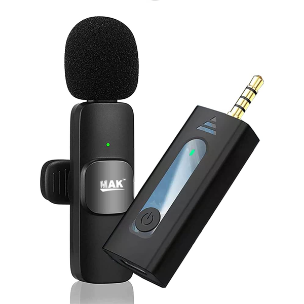 MK-35 Wireless Microphone Collar Mic Compatible with Speakers, DSLR Ca ...